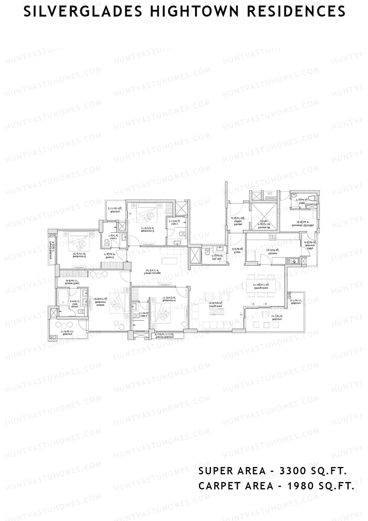 Silverglades Hightown Residences Tower A Unit 3 Floor Plan