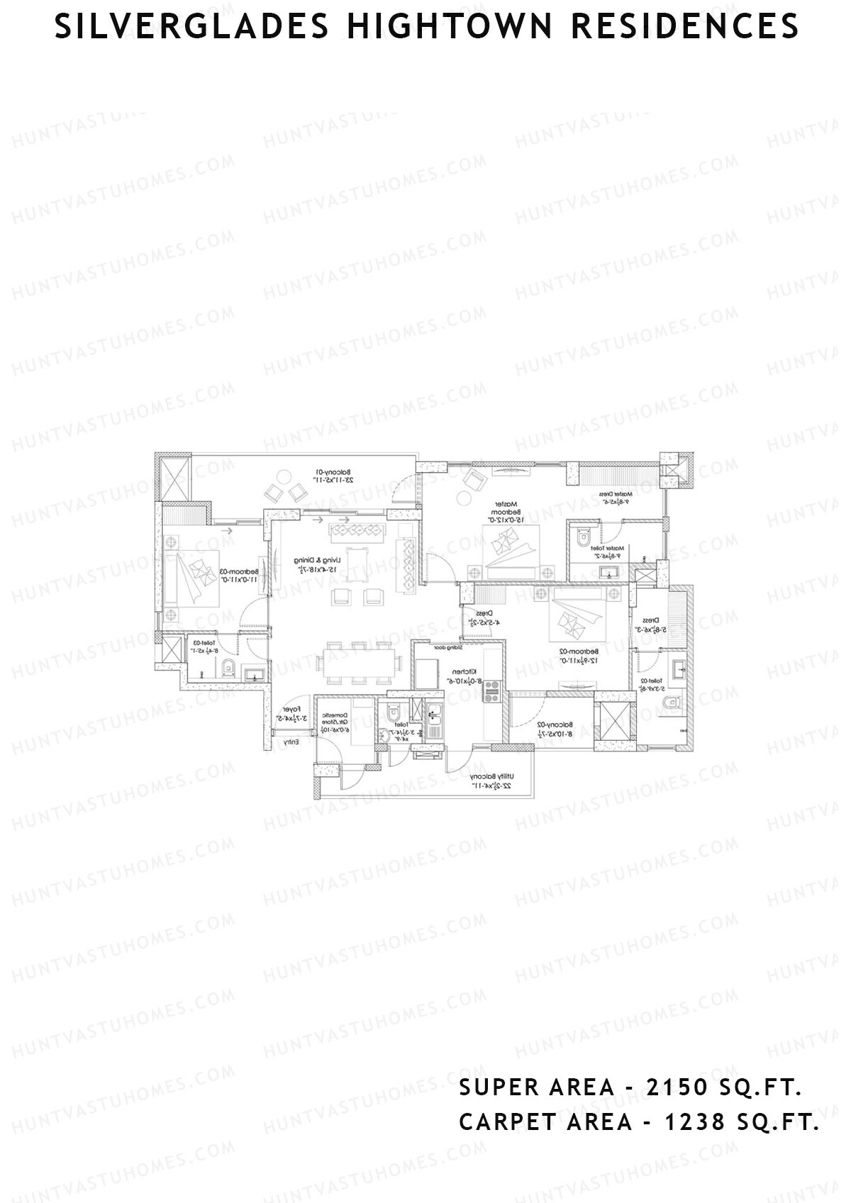 Silverglades Hightown Residences Tower B Unit 1 Floor Plan
