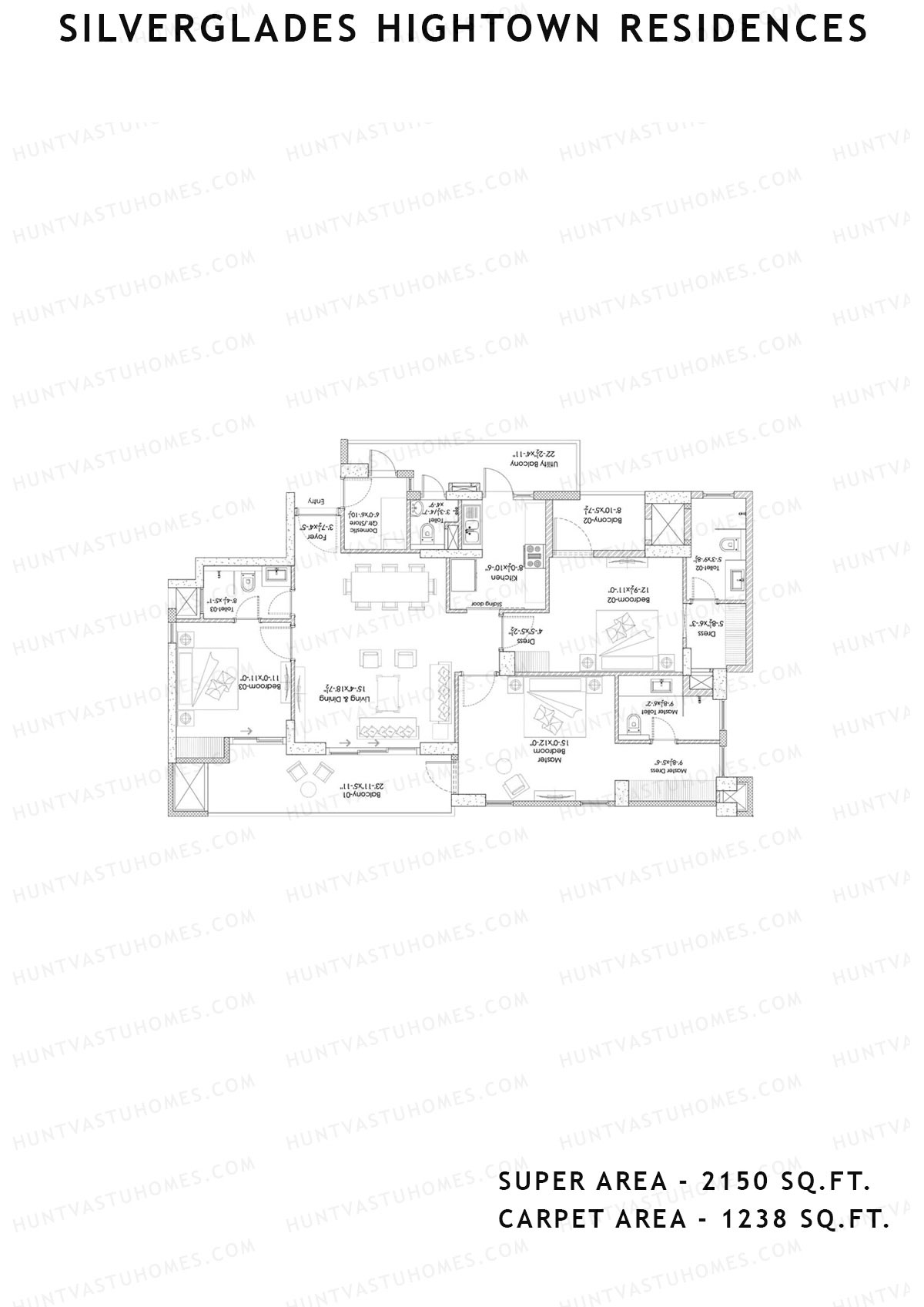Silverglades Hightown Residences Tower B Unit 2 Floor Plan