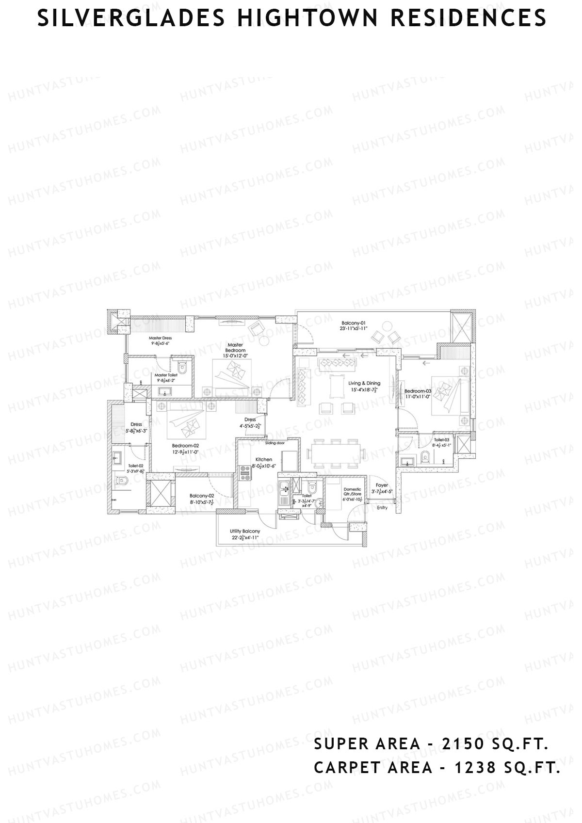 Silverglades Hightown Residences Tower C Unit 1 Floor Plan