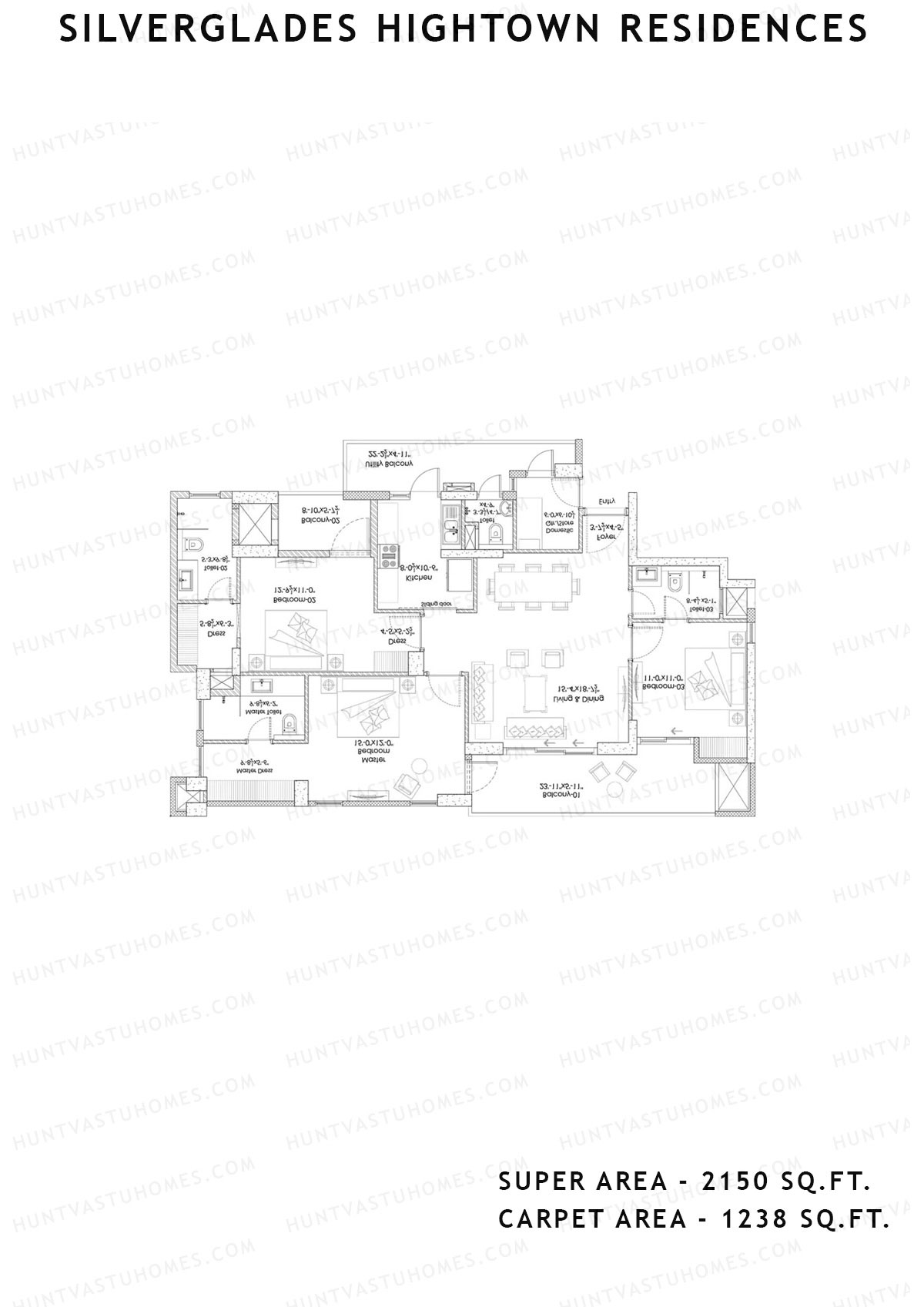 Silverglades Hightown Residences Tower C Unit 2 Floor Plan