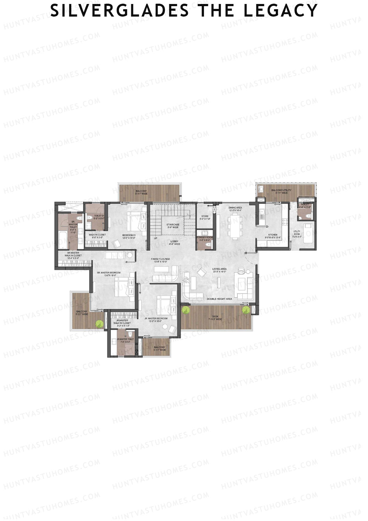 Silverglades The Legacy Tower B1 Unit 2A TYPE PH LW(Penthouse) Floor Plan