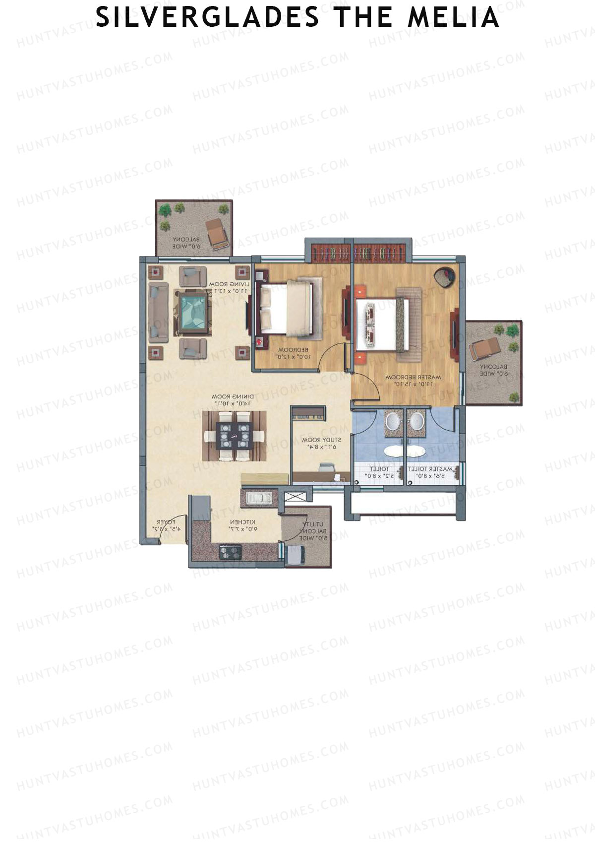 Silverglades The Melia Tower B Unit 3 Floor Plan