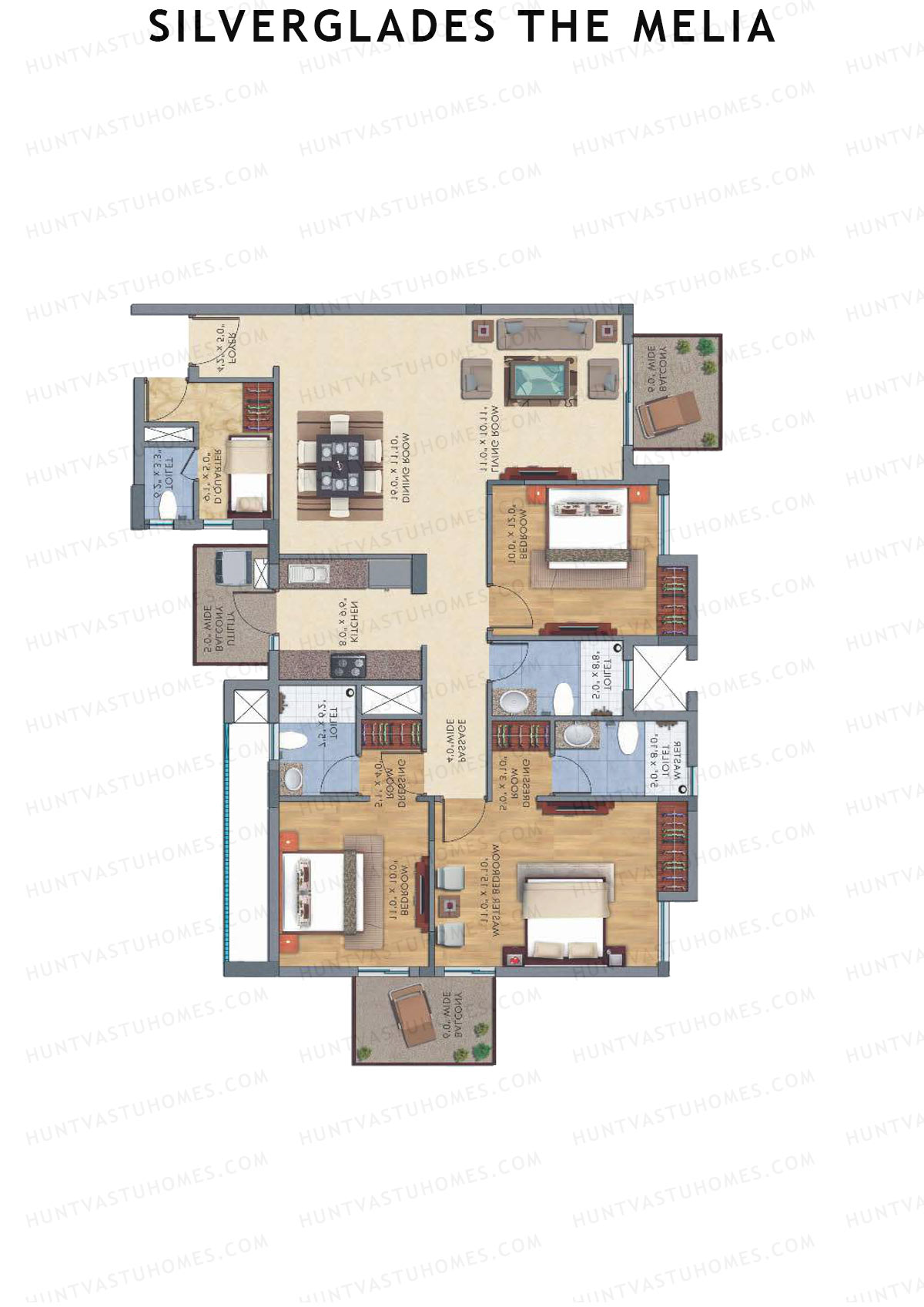 Silverglades The Melia Tower C Unit 3 Floor Plan