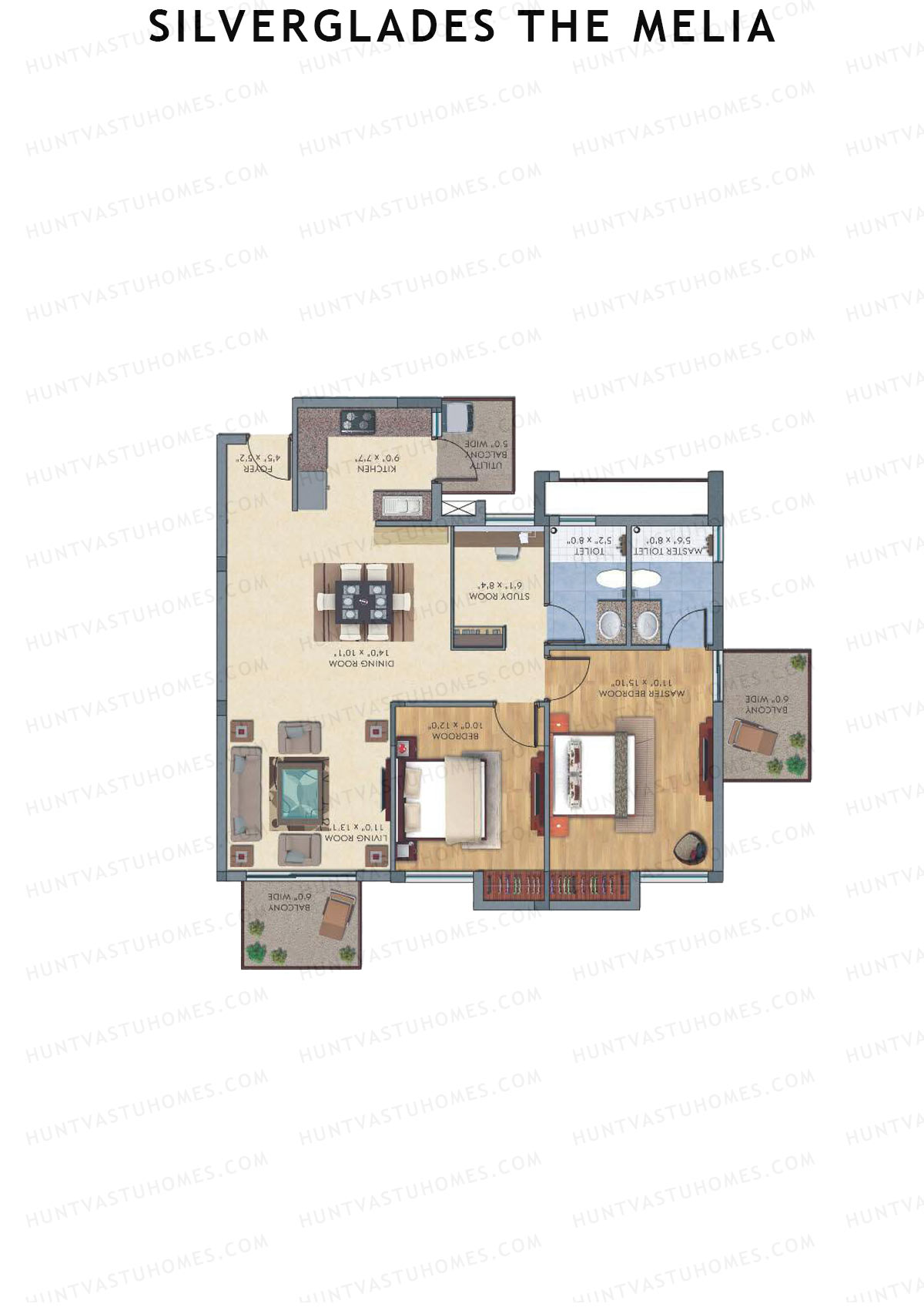 Silverglades The Melia Tower F Unit 4 Floor Plan