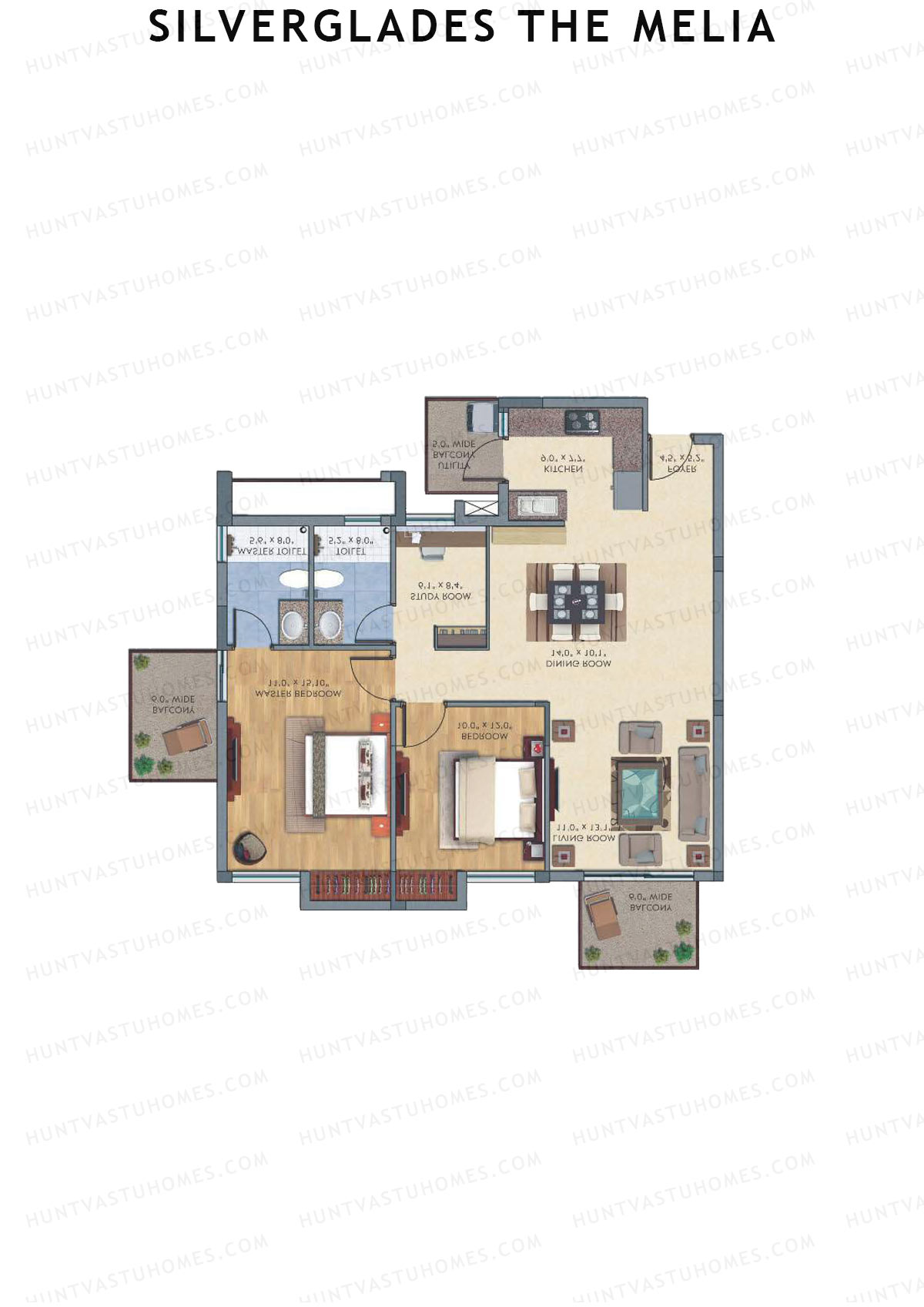 Silverglades The Melia Tower F Unit 6 Floor Plan