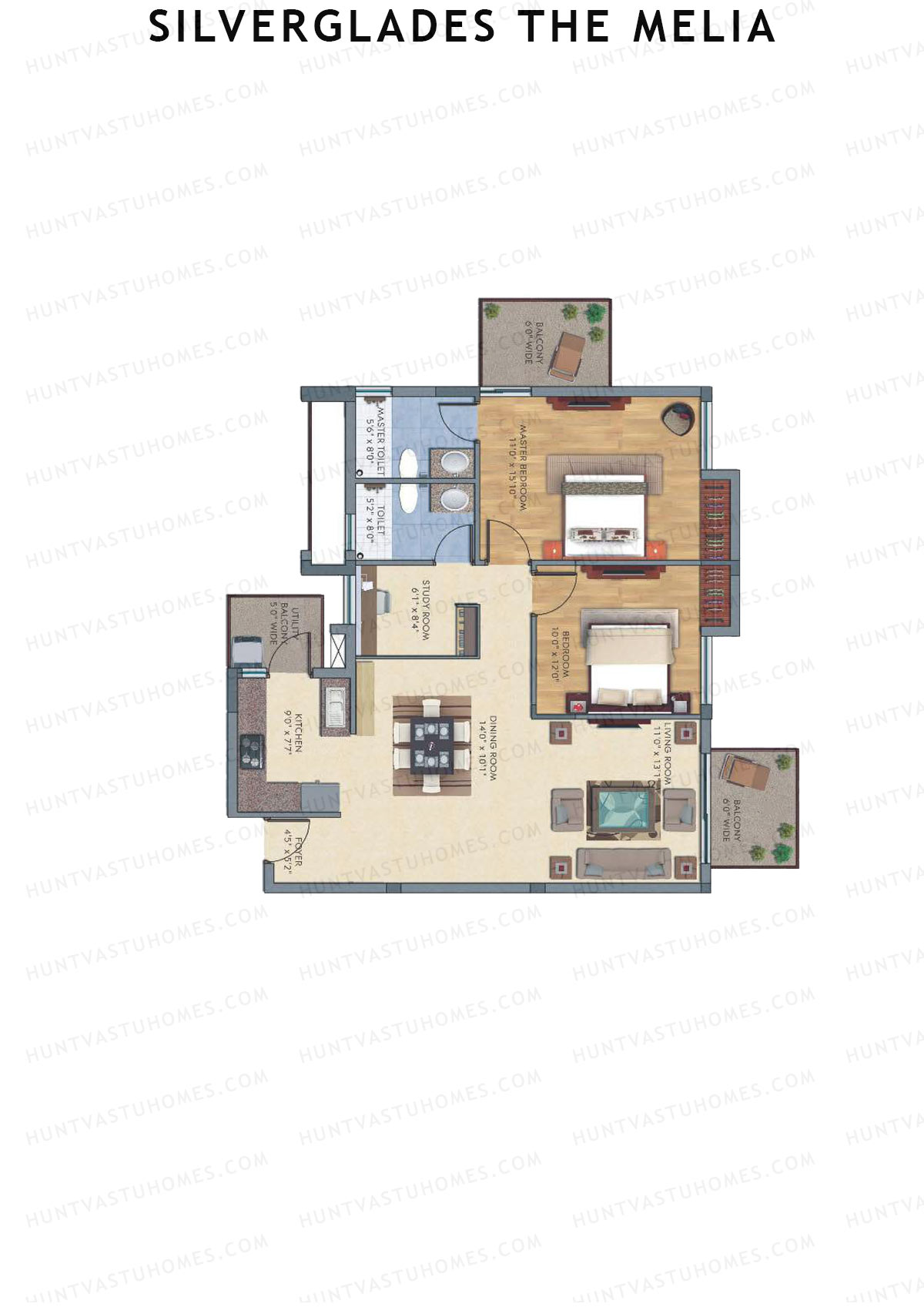 Silverglades The Melia Tower G Unit 1 Floor Plan
