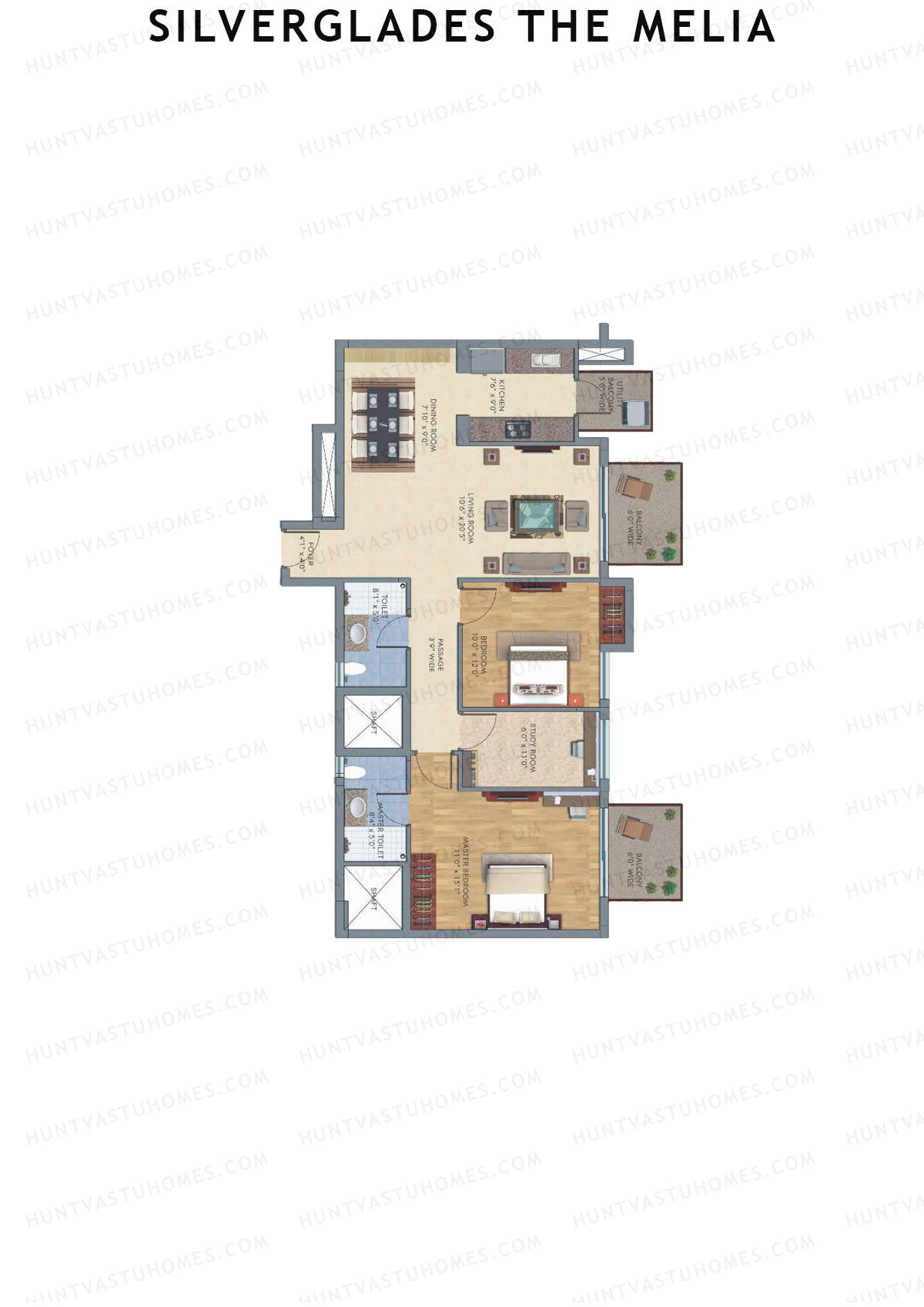 Silverglades The Melia Tower J Unit 2 Floor Plan