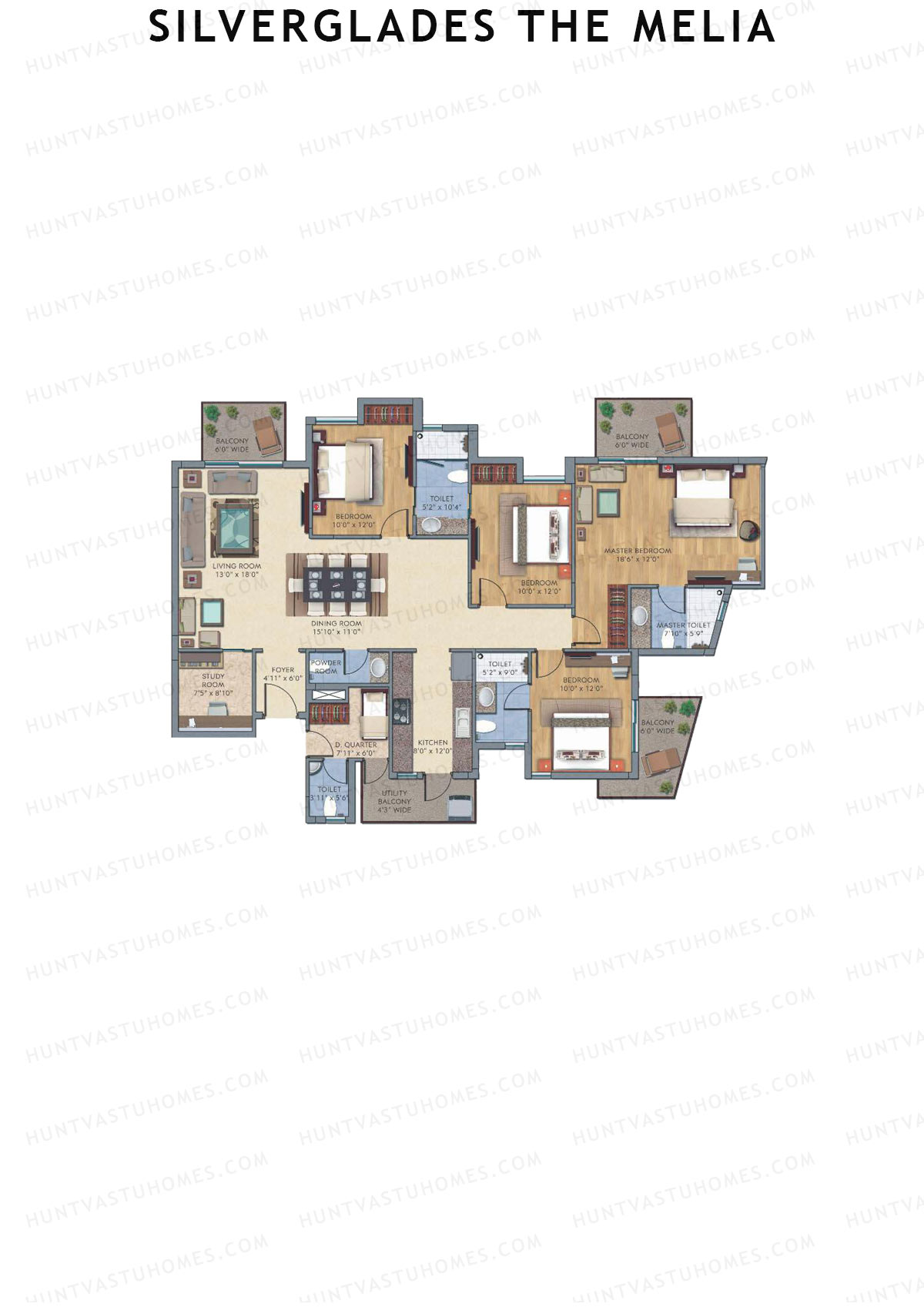 Silverglades The Melia Tower K Unit 1 (Type A) Floor Plan