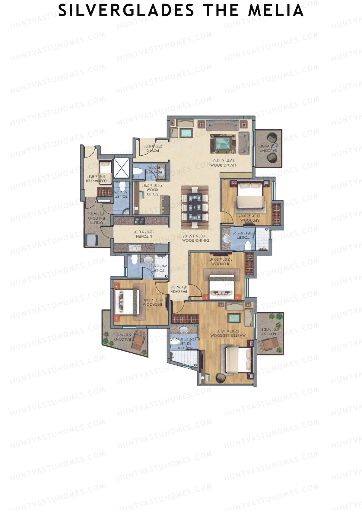Silverglades The Melia Tower K Unit 2 (Type B) Floor Plan
