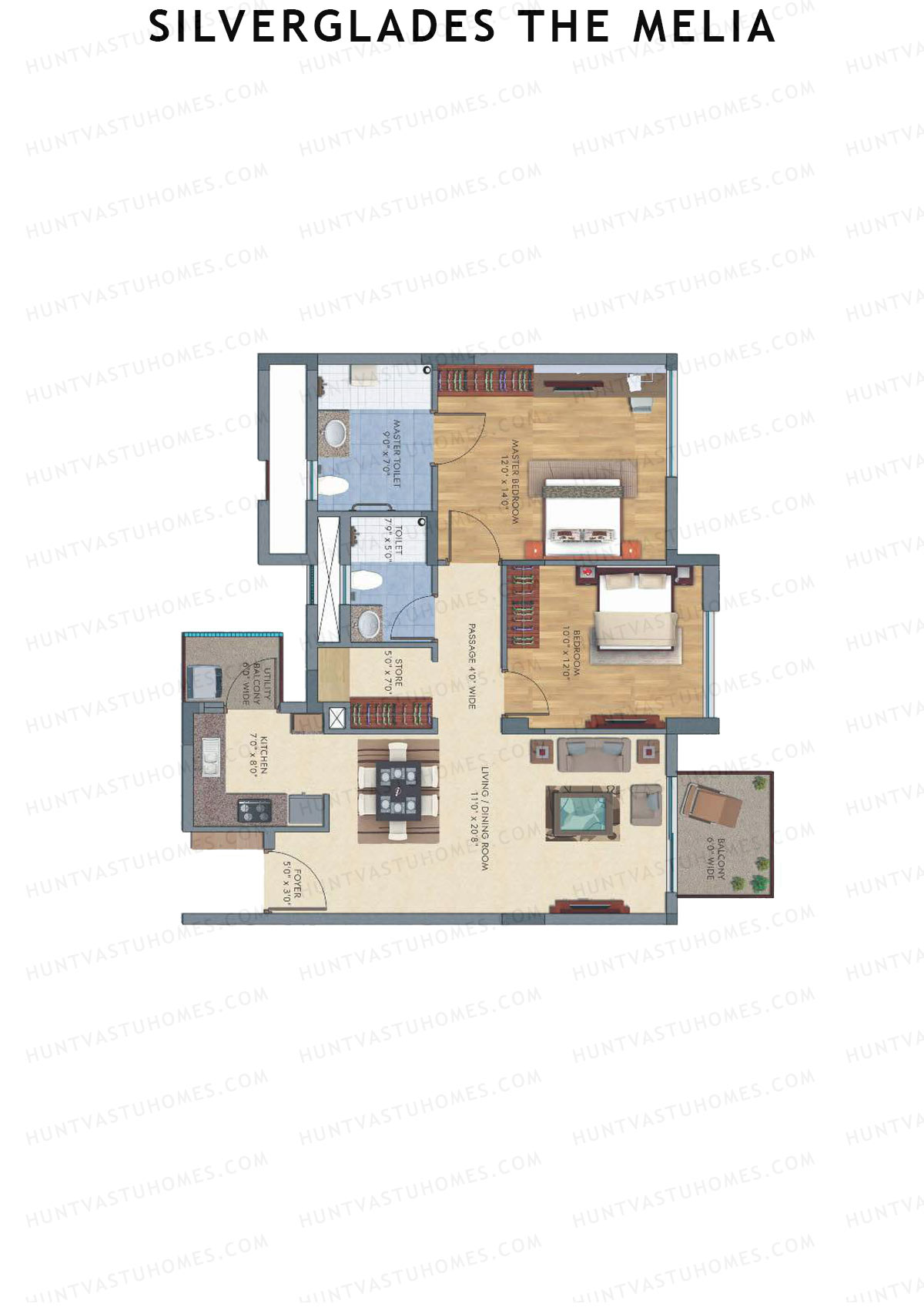 Silverglades The Melia Tower S1 Unit 1 Floor Plan