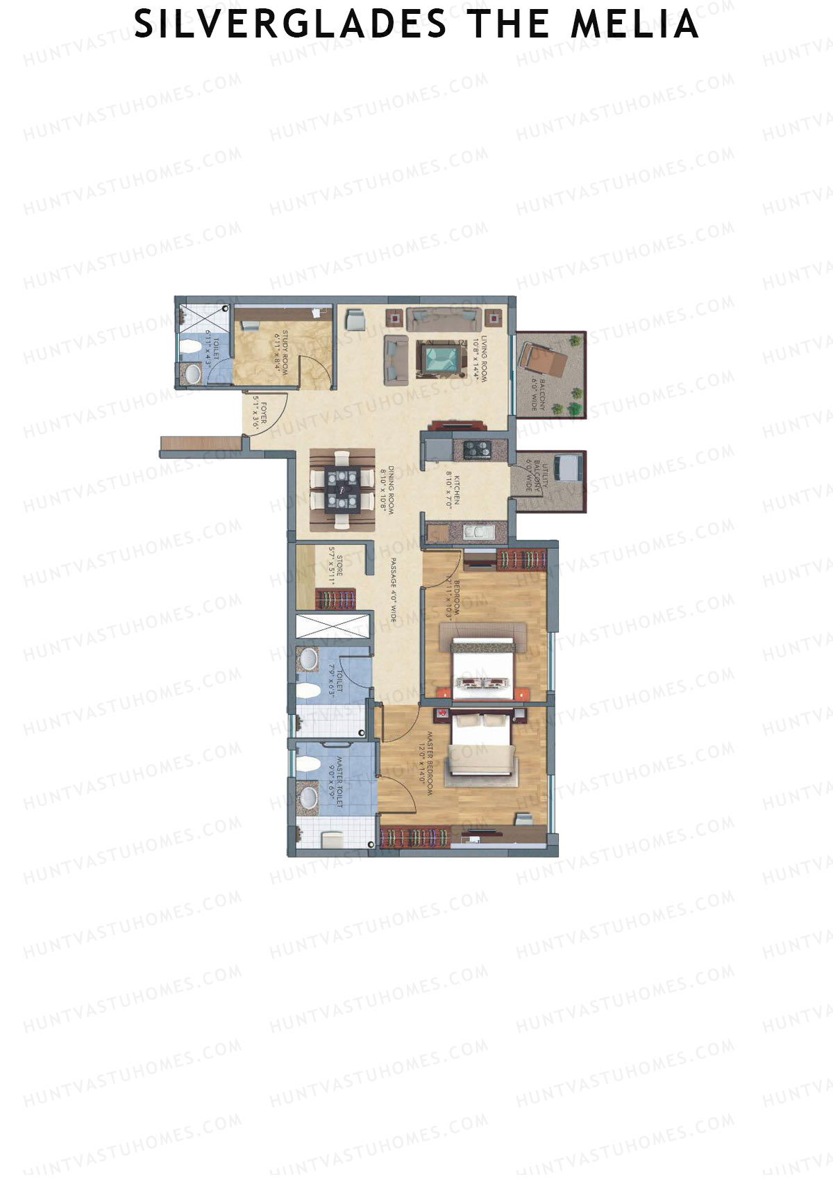 Silverglades The Melia Tower S1 Unit 2 Floor Plan