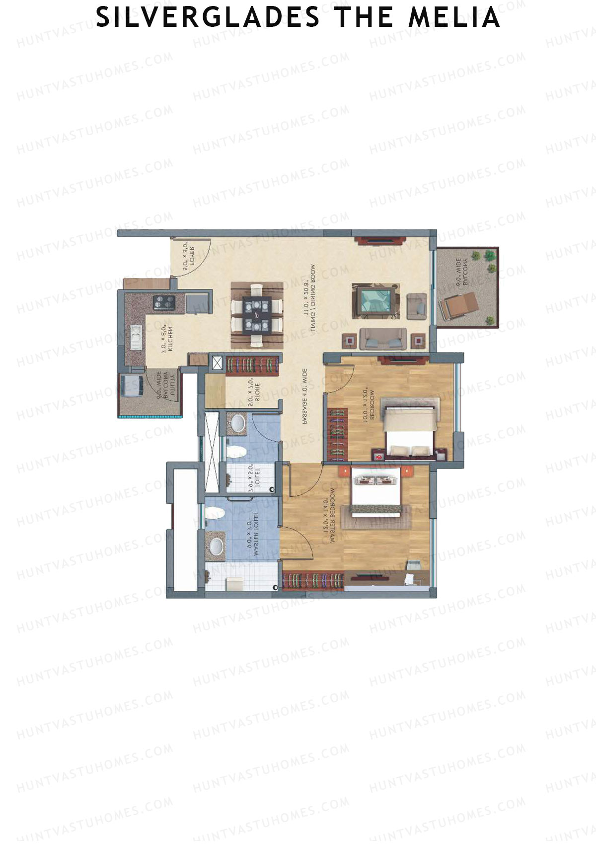 Silverglades The Melia Tower S1 Unit 3 Floor Plan