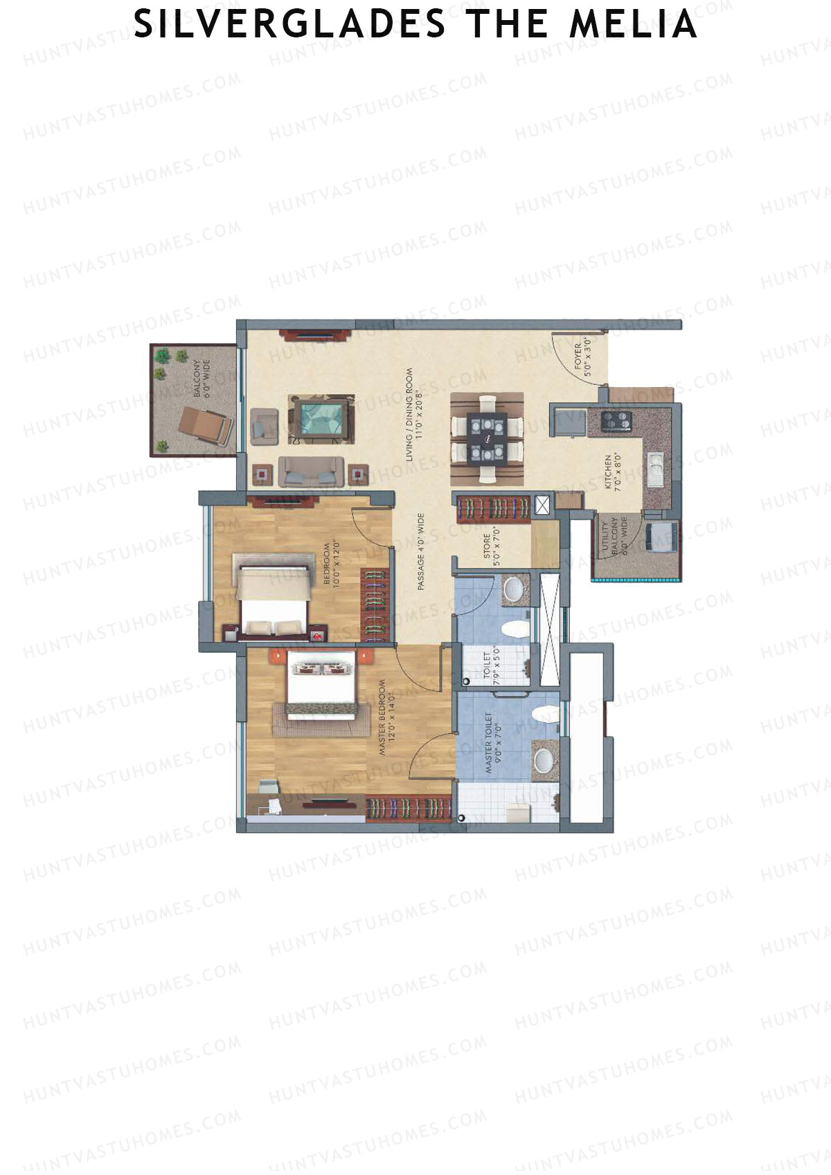 Silverglades The Melia Tower S1 Unit 4 Floor Plan