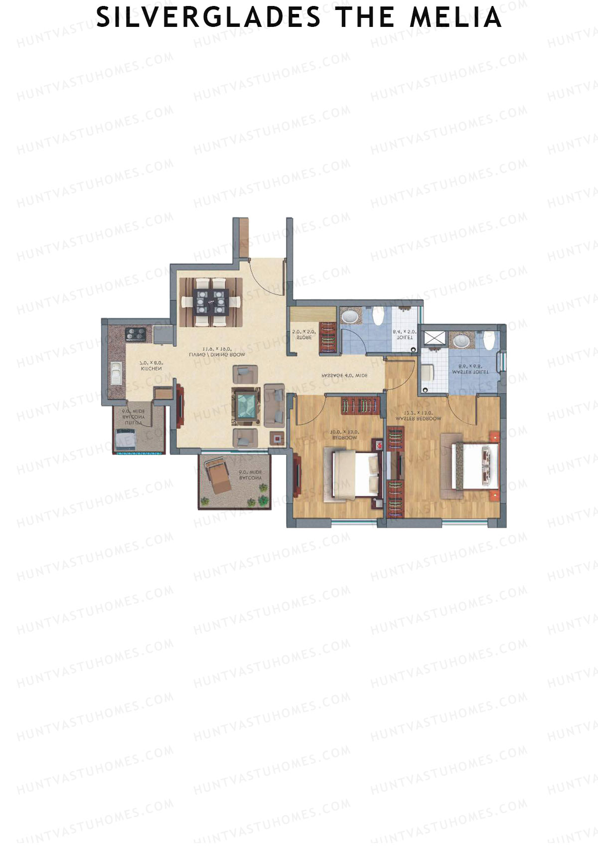 Silverglades The Melia Tower S2 Unit 5 Floor Plan