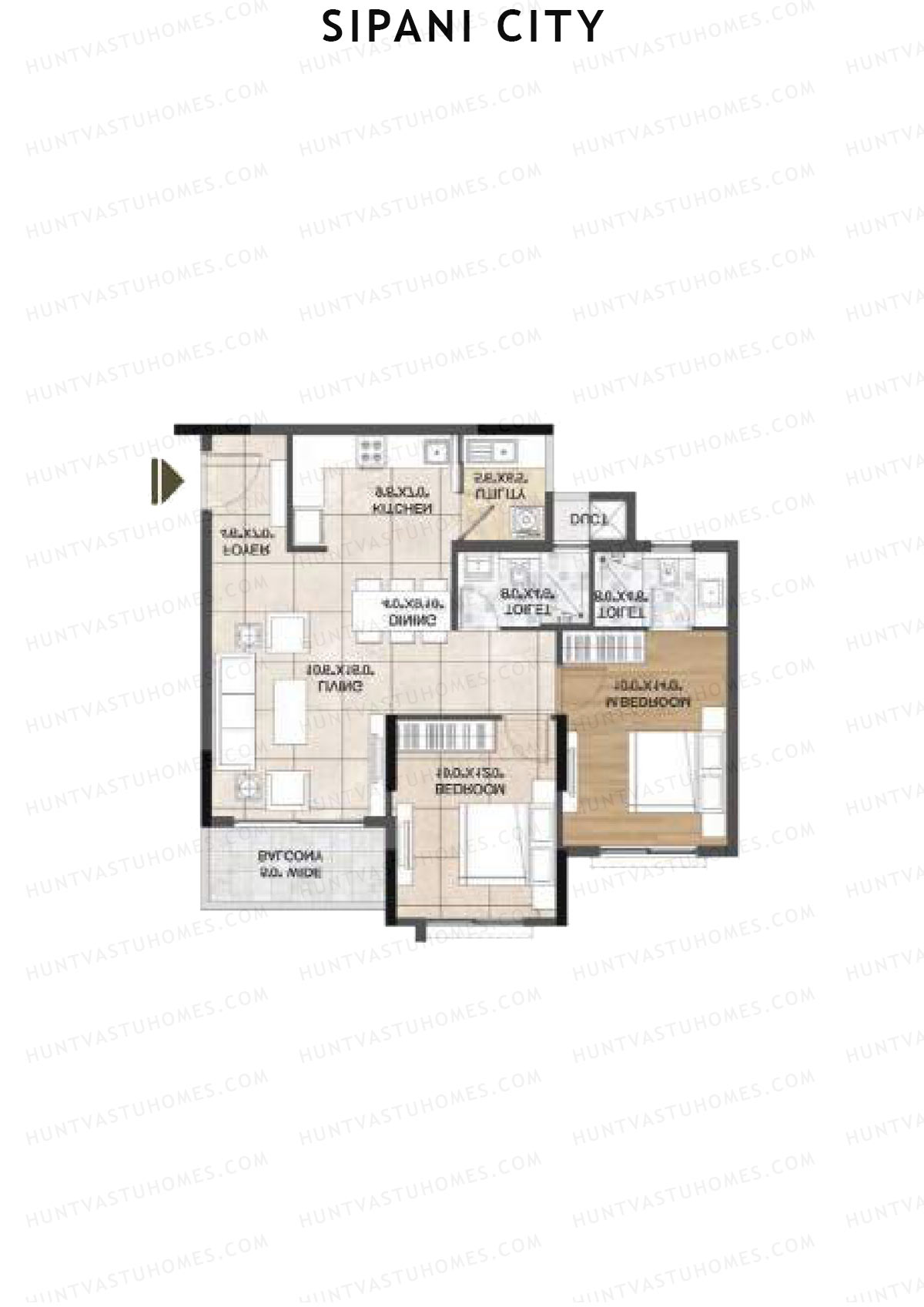 Sipani City Block 1 Wing A Unit 1 (Type 3D) Floor Plan