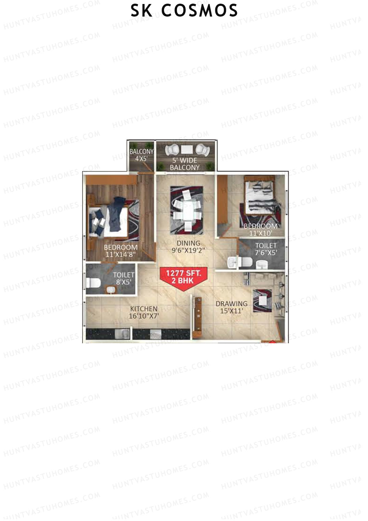 SK Cosmos Block A Unit 14 Floor Plan