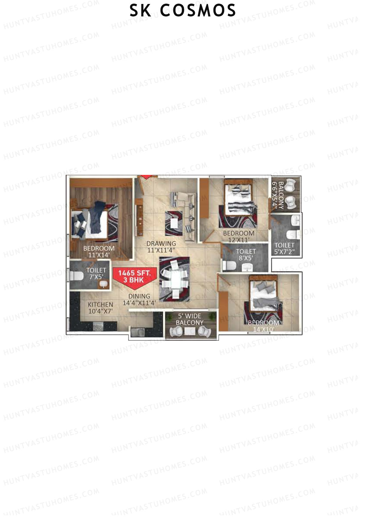 SK Cosmos Block A Unit 6 Floor Plan