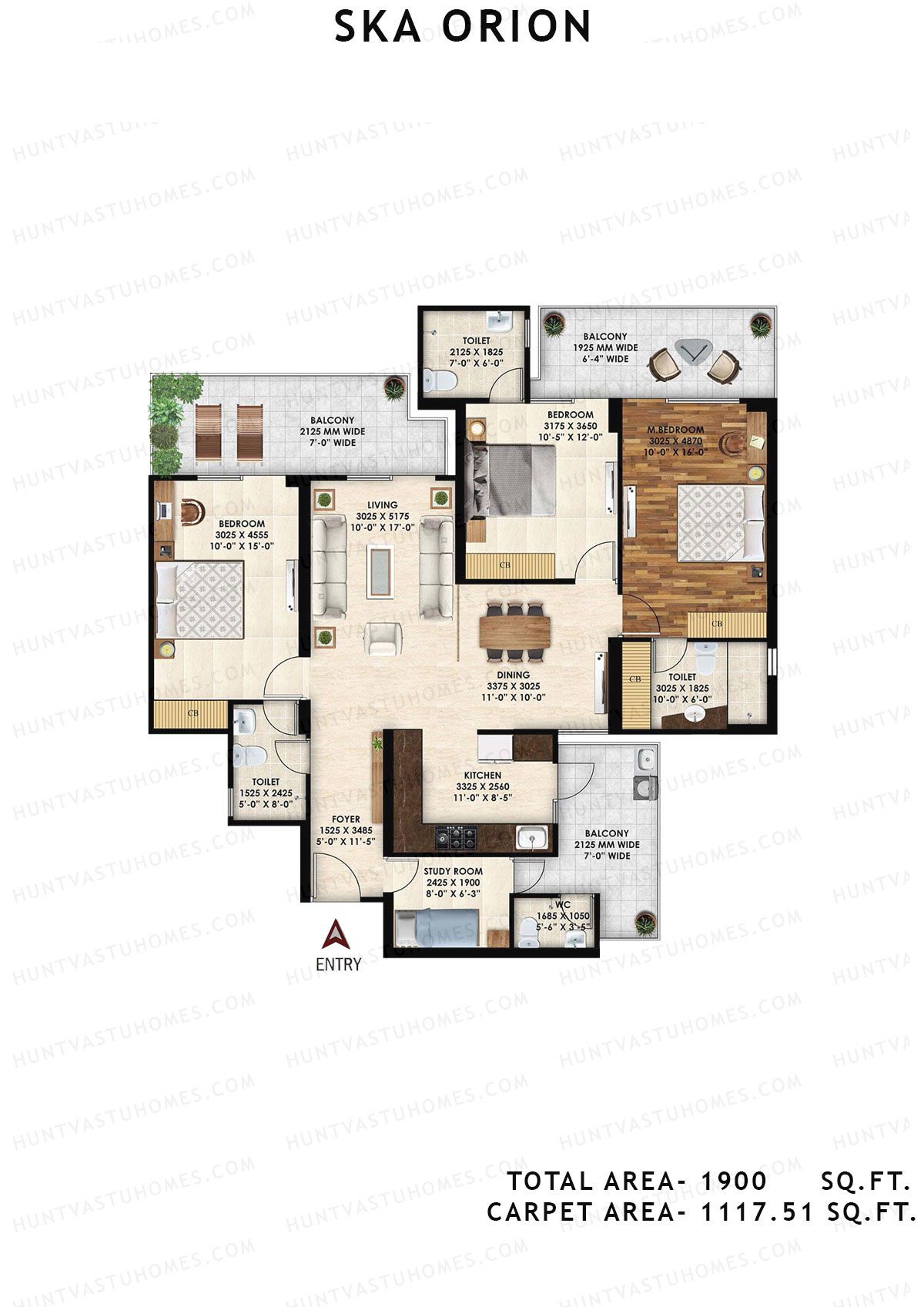 Ska Orion Tower Alpha Unit 5 (Type S5) Floor Plan