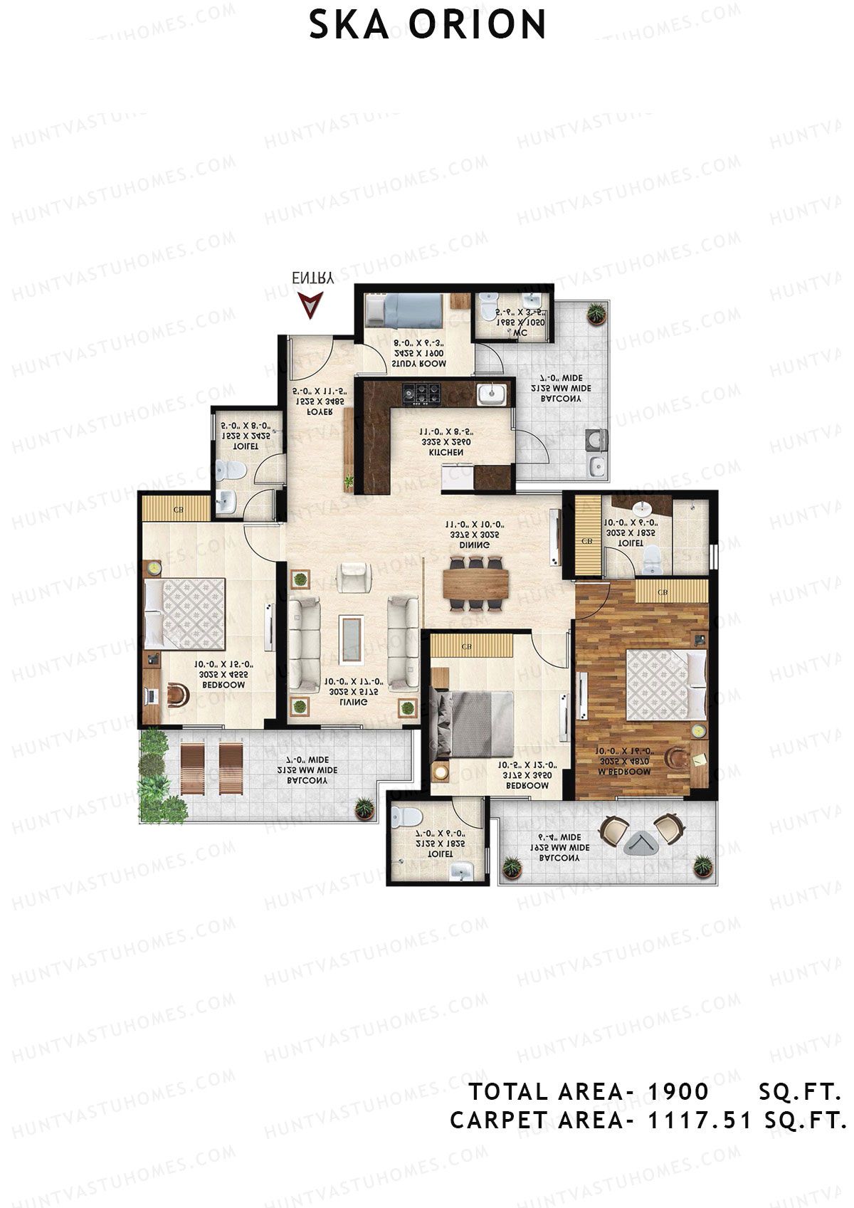 Ska Orion Tower Alpha Unit 6 (Type S5) Floor Plan
