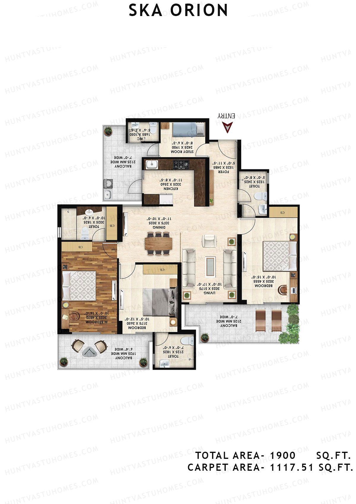 Ska Orion Tower Alpha Unit 7 (Type S5) Floor Plan