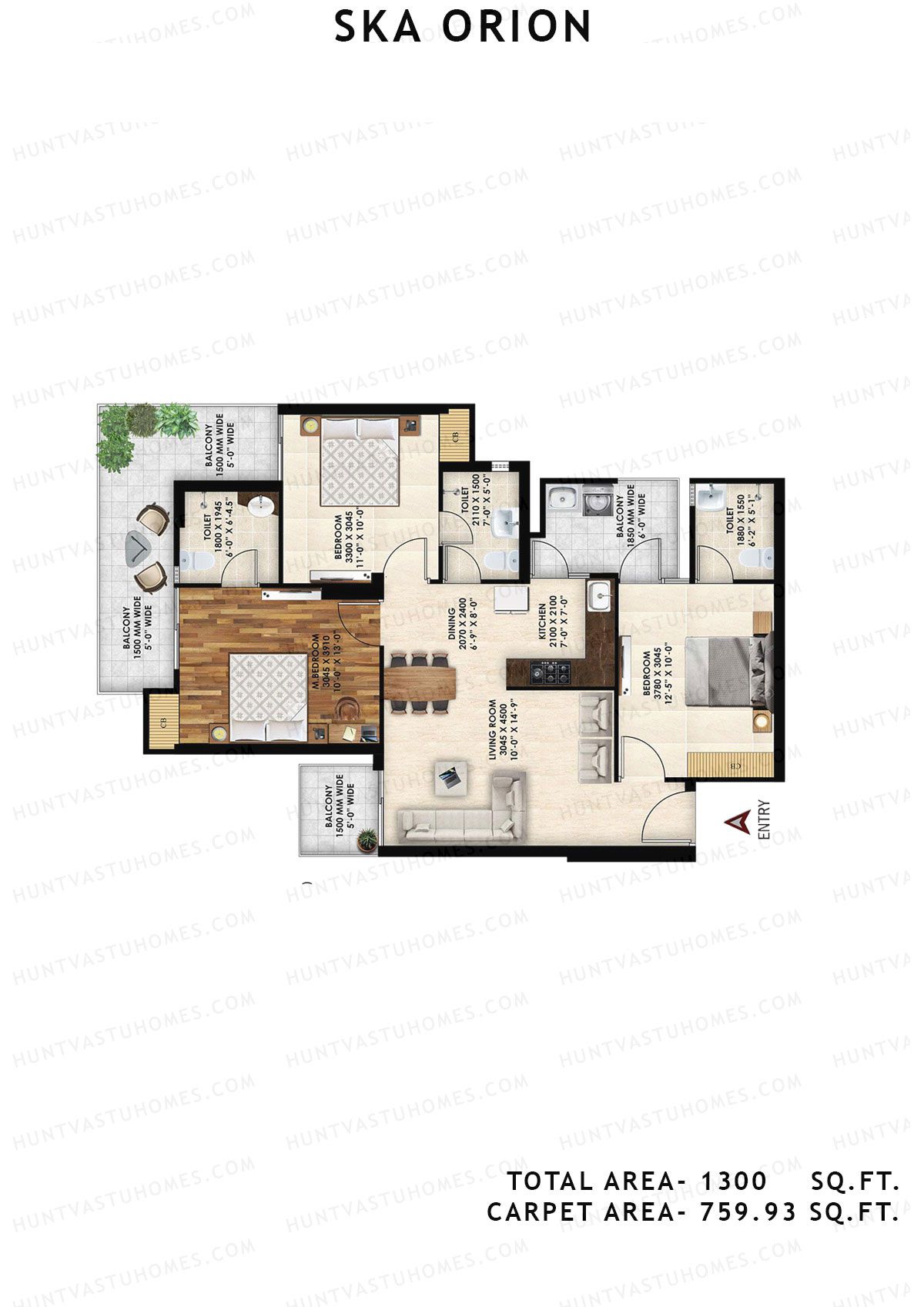 Ska Orion Tower Gamma Unit 17 (Type S1) Floor Plan