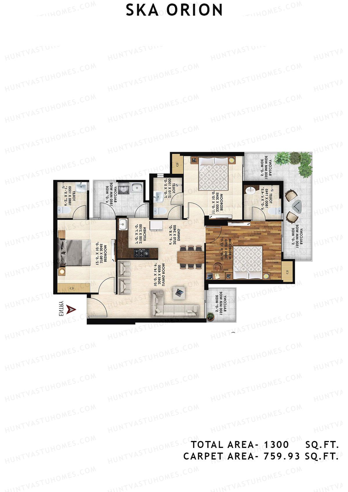 Ska Orion Tower Gamma Unit 9 (Type S1) Floor Plan