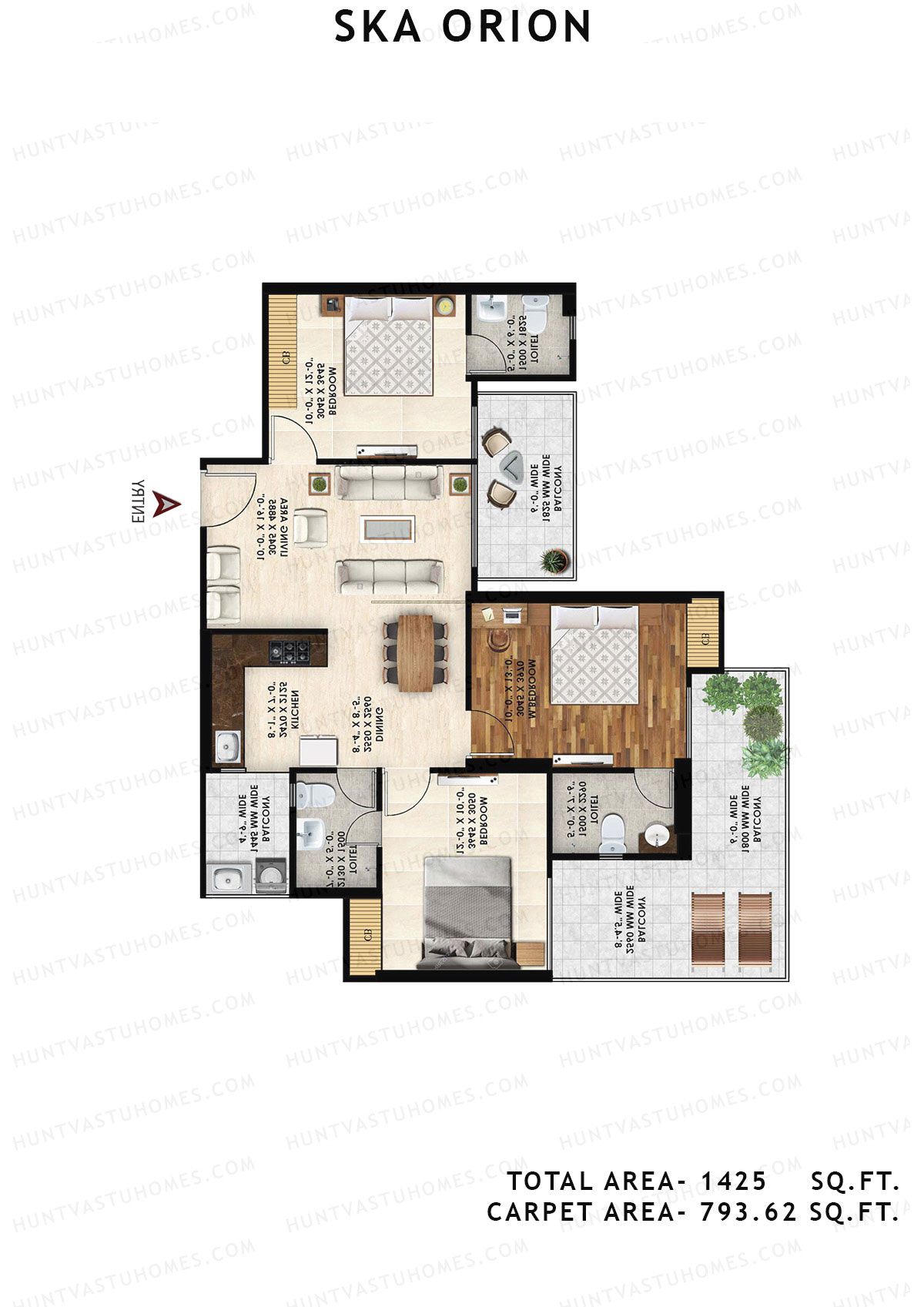 Ska Orion Tower Gamma Unit 10 (Type S2) Floor Plan