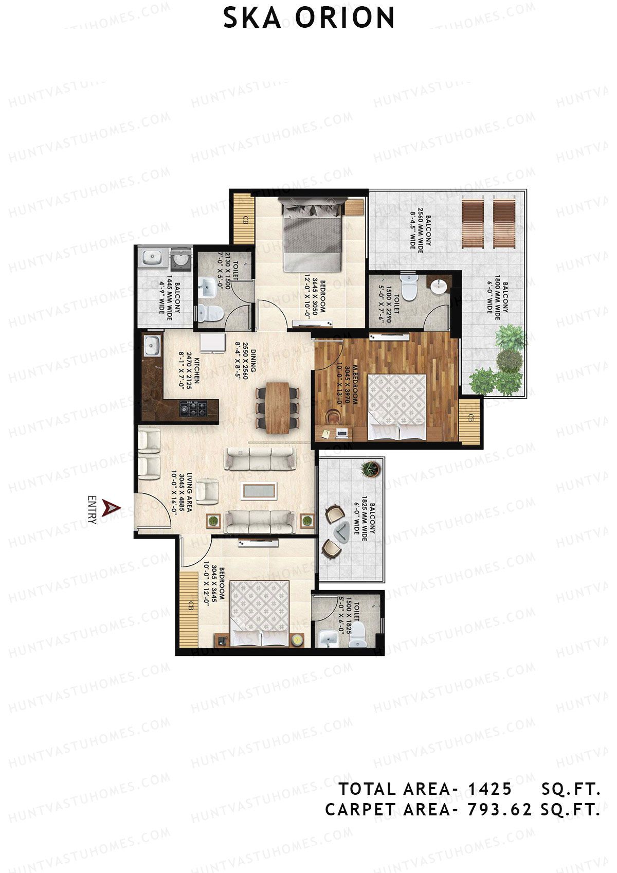 Ska Orion Tower Gamma Unit 11 (Type S2) Floor Plan