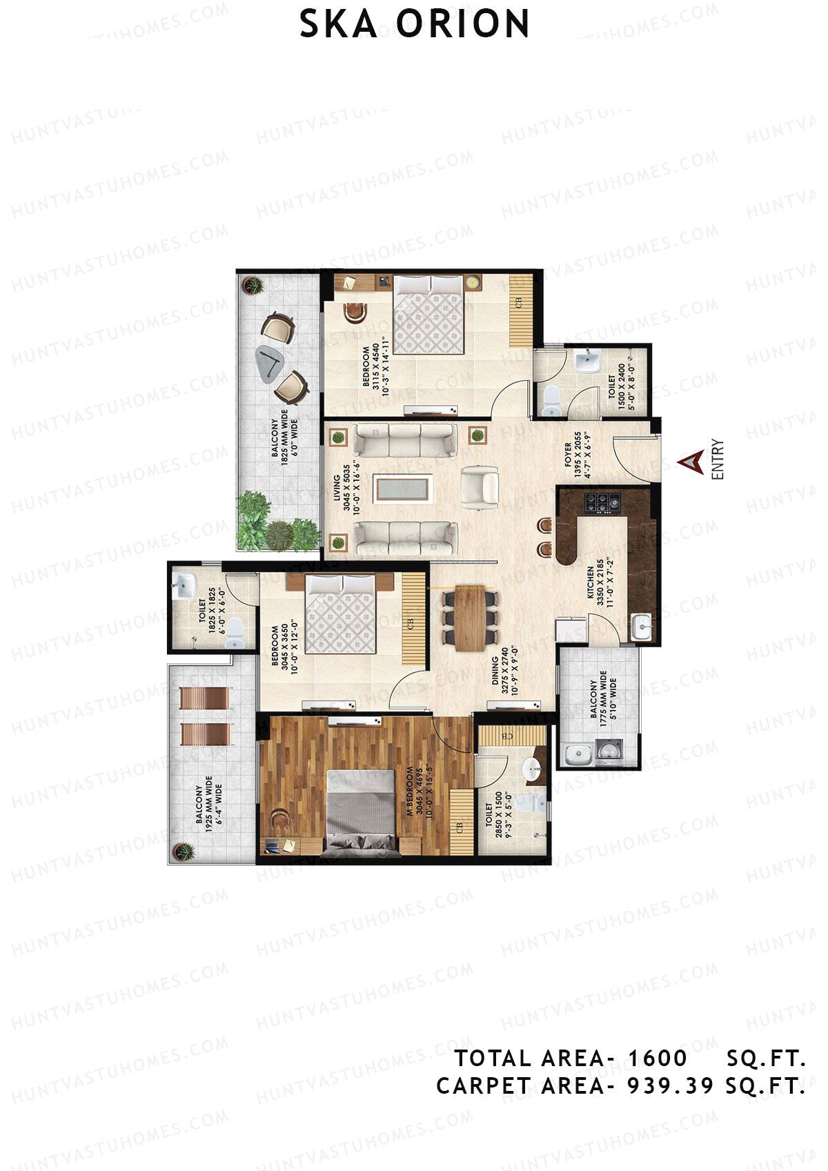 Ska Orion Tower Gamma Unit 15 (Type S3) Floor Plan