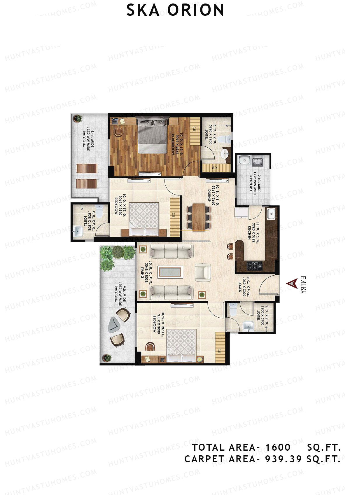Ska Orion Tower Gamma Unit 16 (Type S3) Floor Plan
