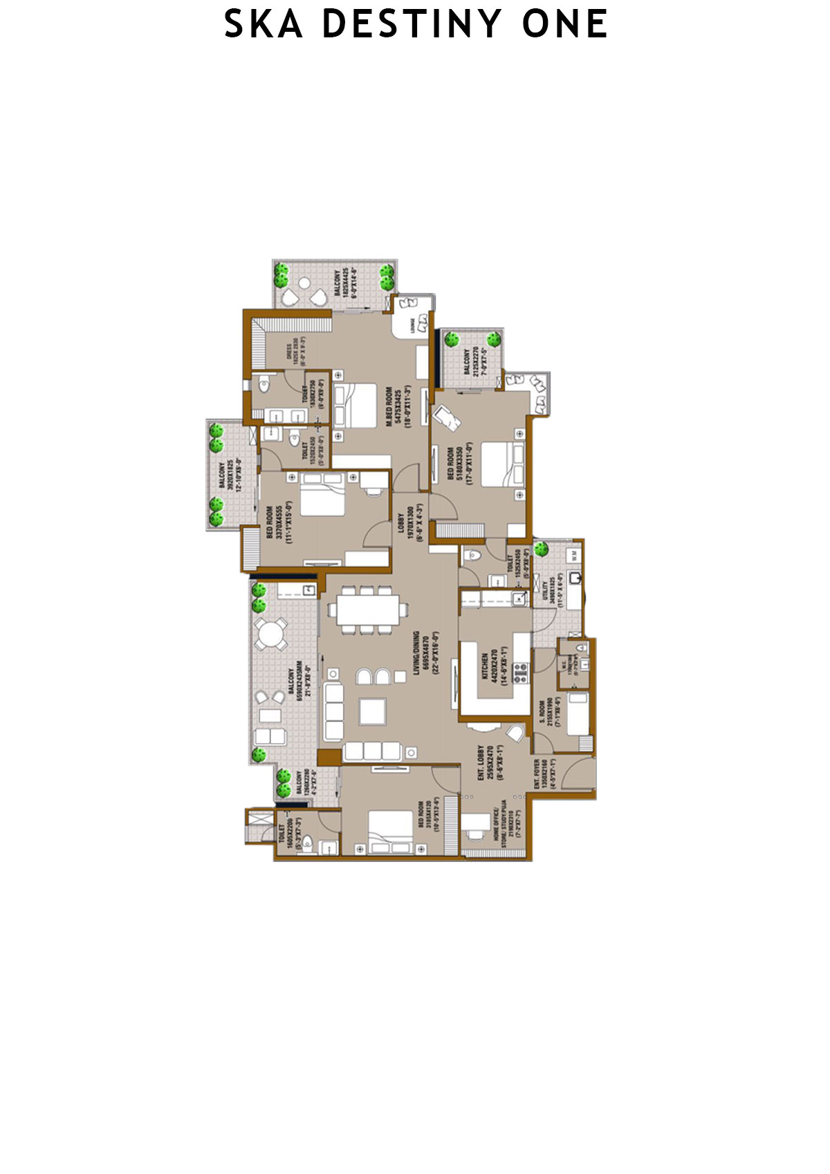 SKA Destiny One Alpha Unit 1 (Type S4) Floor Plan