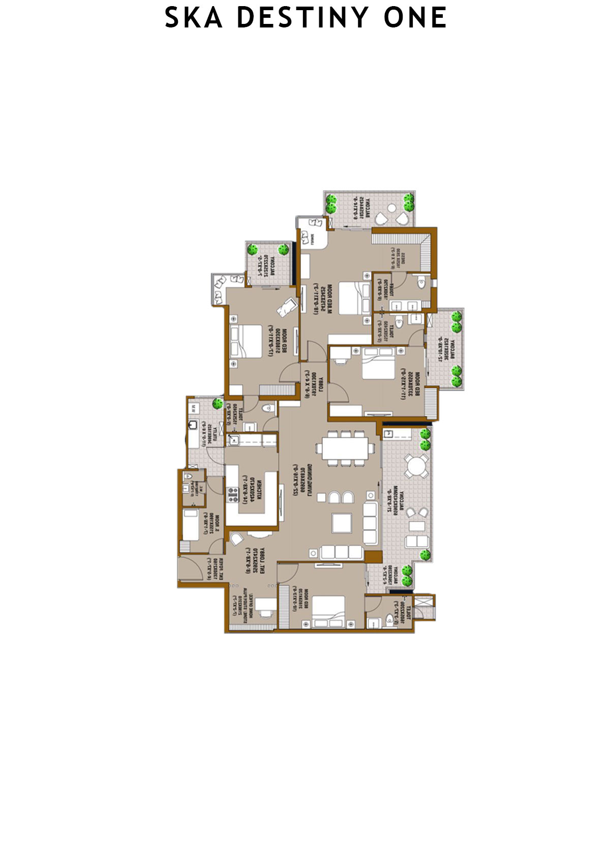 SKA Destiny One Alpha Unit 2 (Type S4) Floor Plan