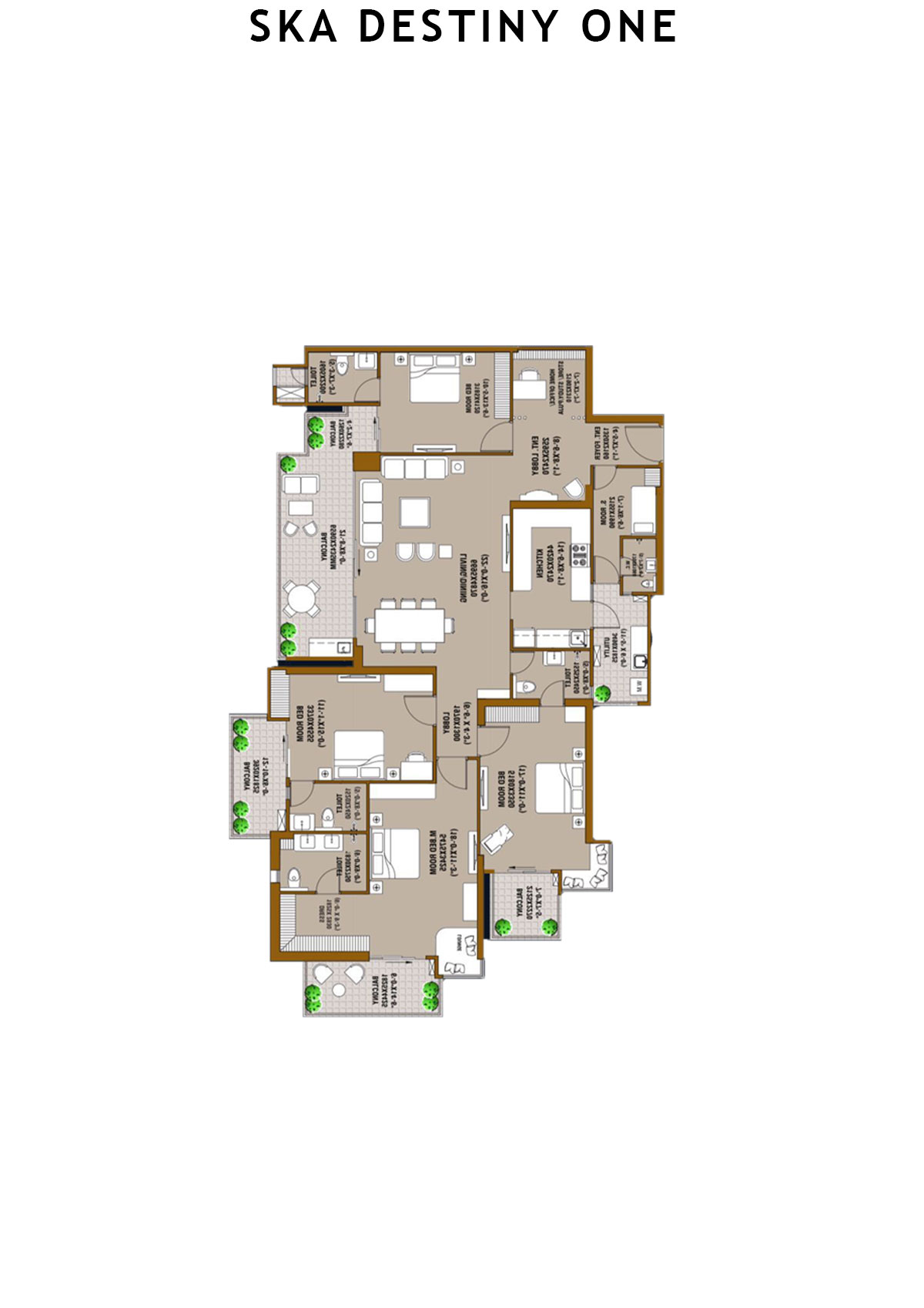 SKA Destiny One Alpha Unit 4 (Type S4) Floor Plan