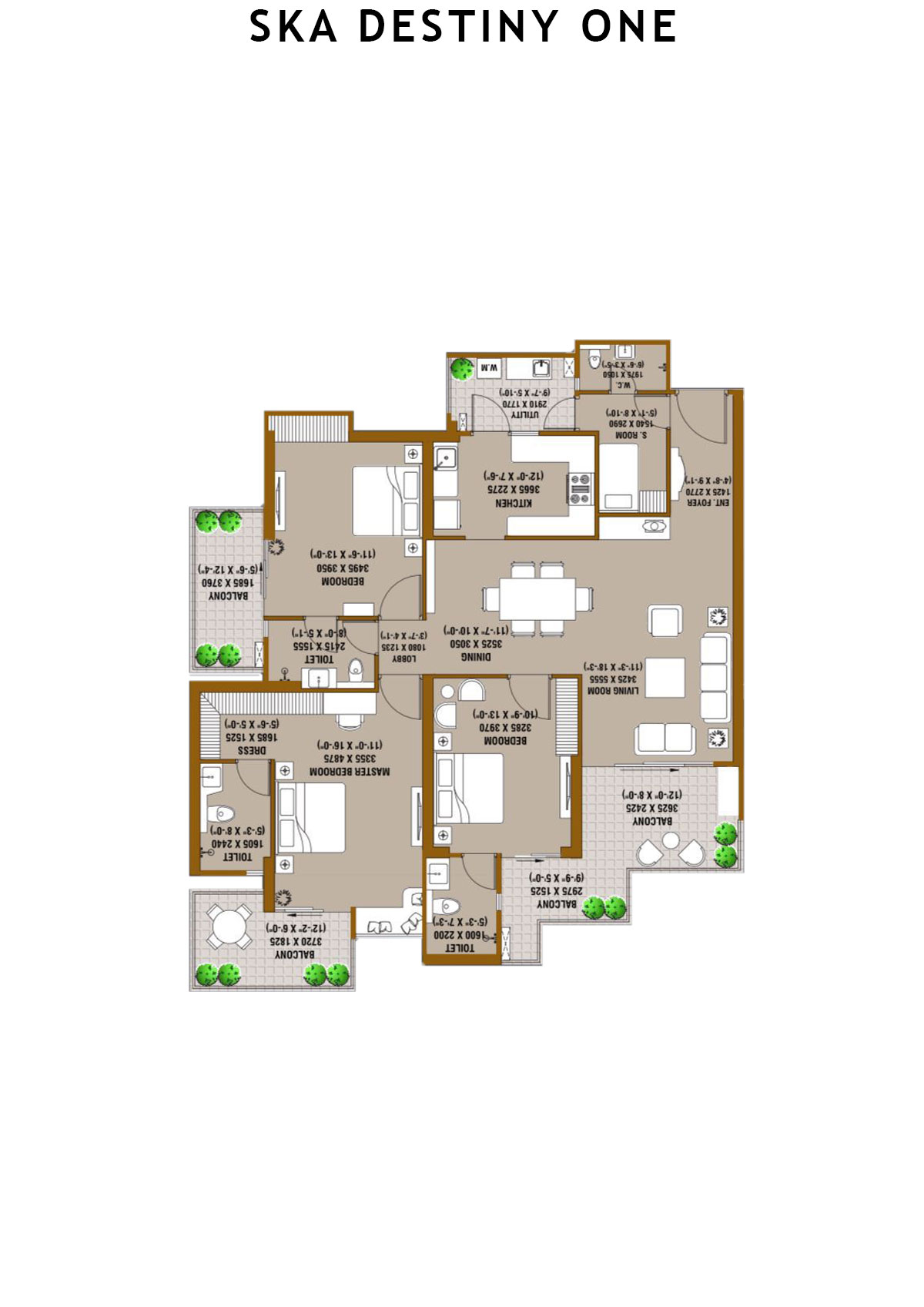 SKA Destiny One Tower Beta Unit 10 (Type S3) Floor Plan