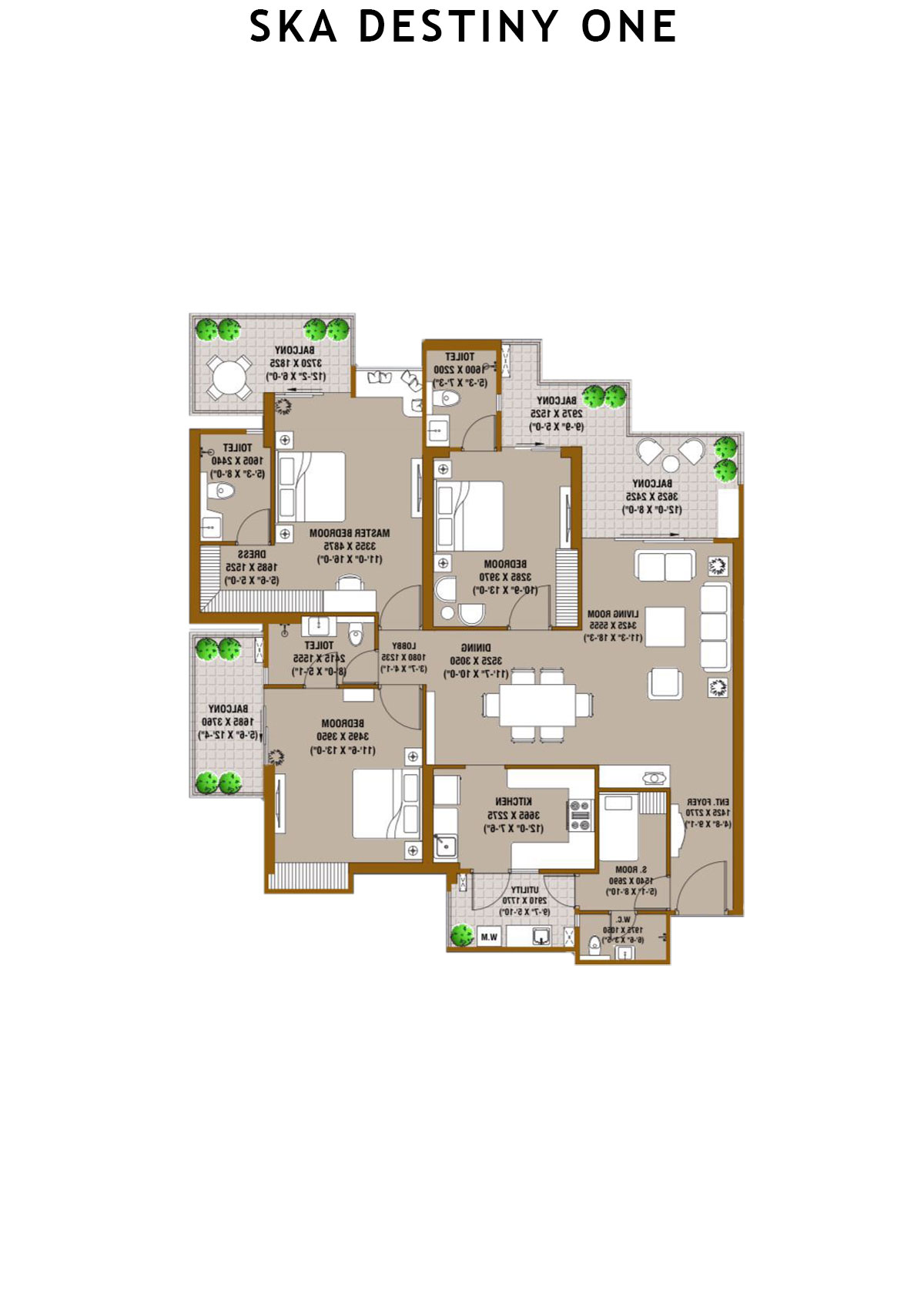 SKA Destiny One Tower Beta Unit 11 (Type S3) Floor Plan