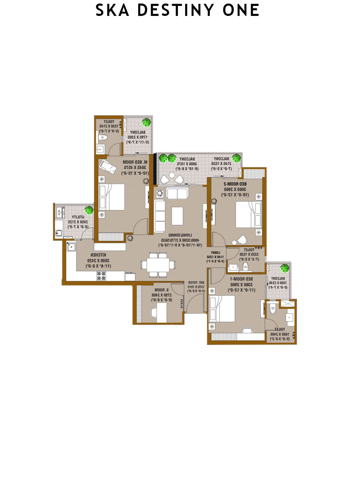 SKA Destiny One Tower Beta Unit 12 (Type S2) Floor Plan