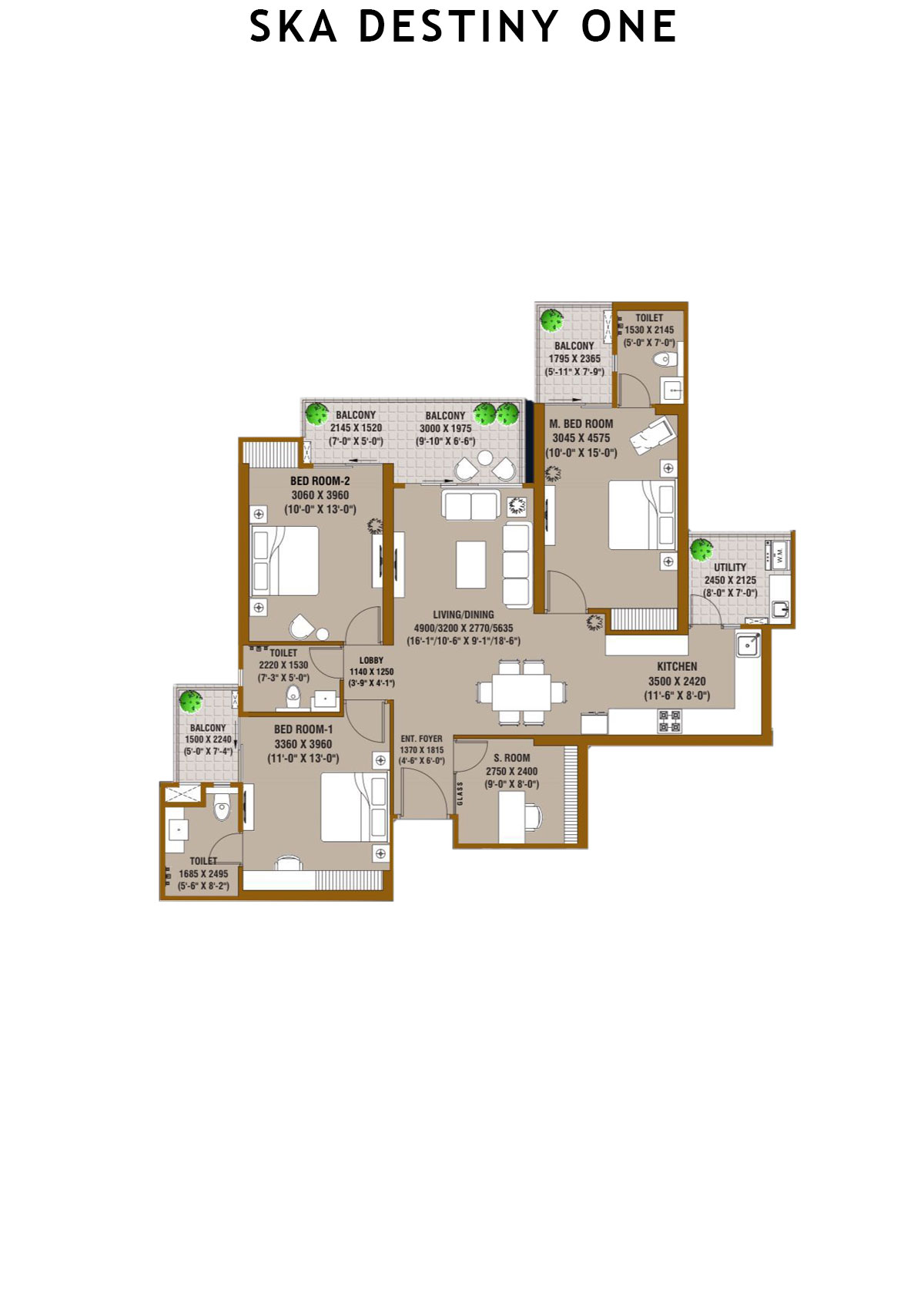SKA Destiny One Tower Beta Unit 5 (Type S2) Floor Plan
