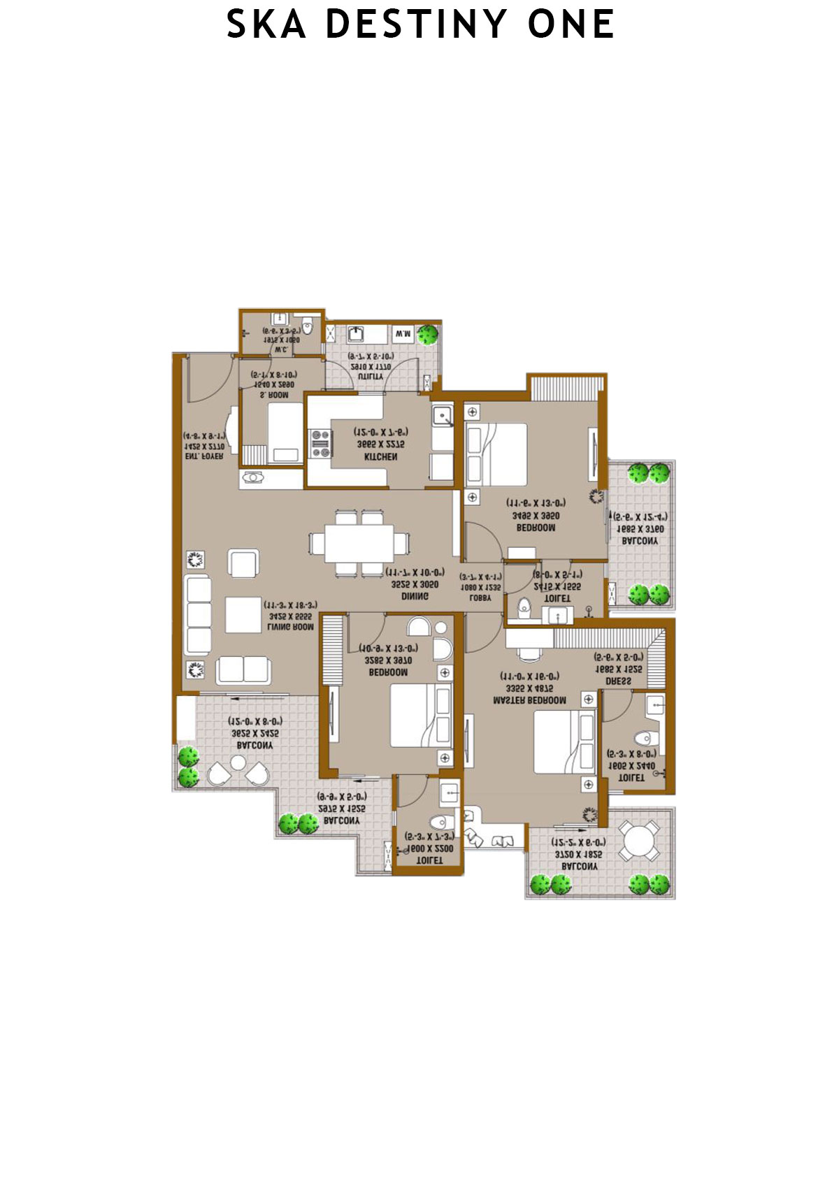 SKA Destiny One Tower Beta Unit 7 (Type S3) Floor Plan