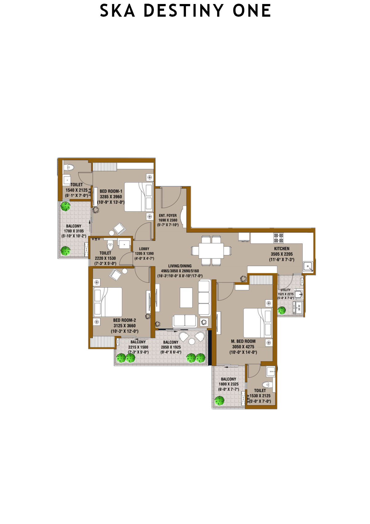 SKA Destiny One Tower Beta Unit 8 (Type S1) Floor Plan
