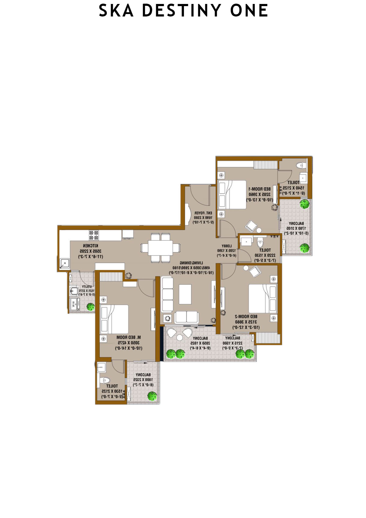 SKA Destiny One Tower Beta Unit 9 (Type S1) Floor Plan