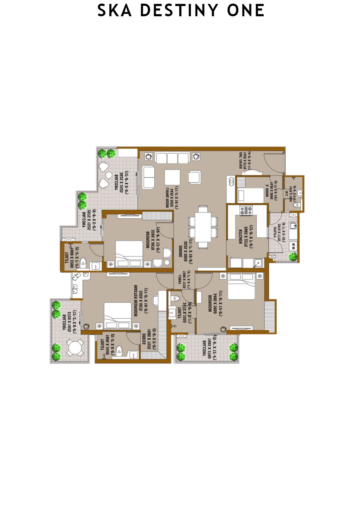 SKA Destiny One Gamma Unit 16 (Type S3) Floor Plan