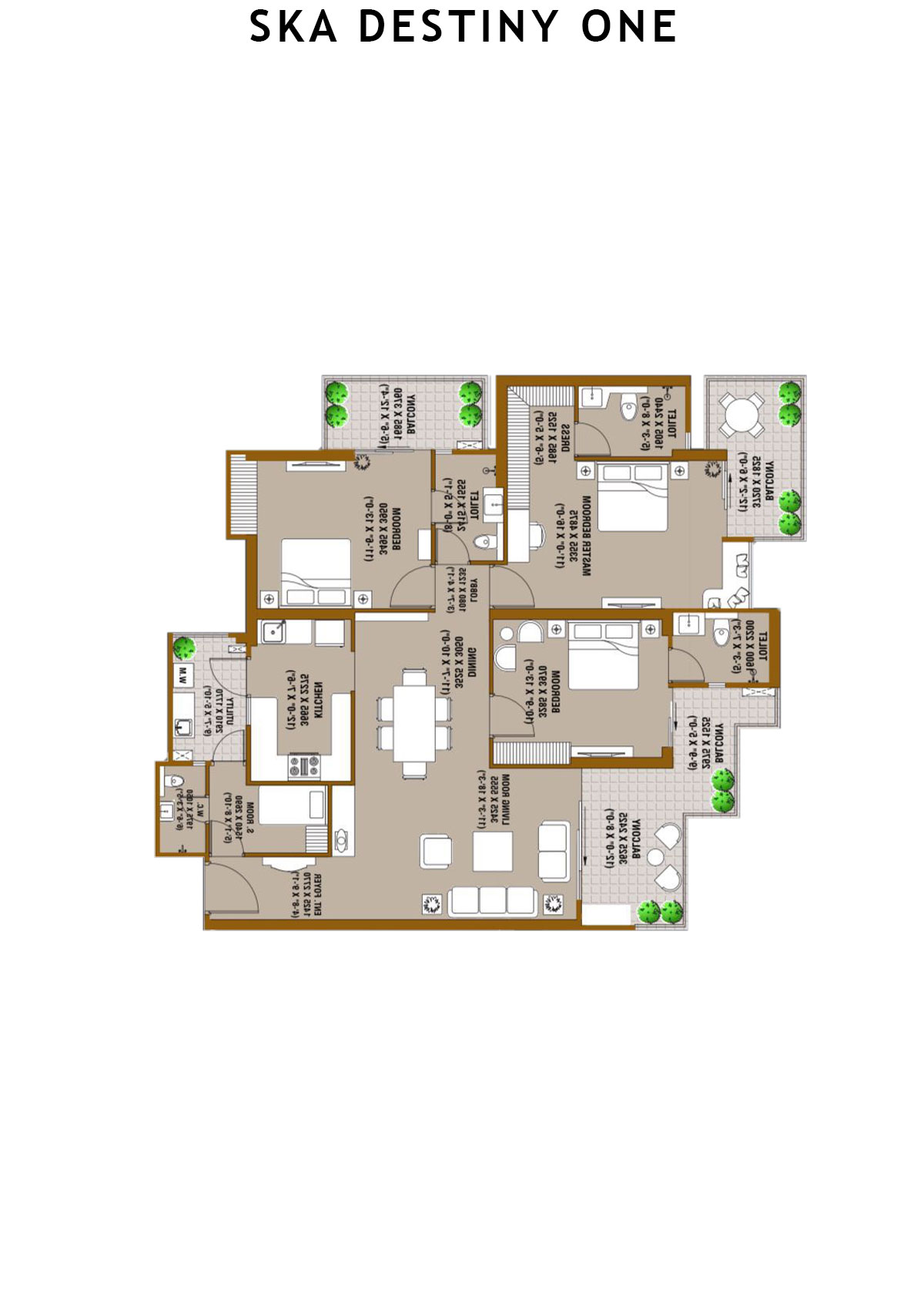 SKA Destiny One Gamma Unit 20 (Type S3) Floor Plan