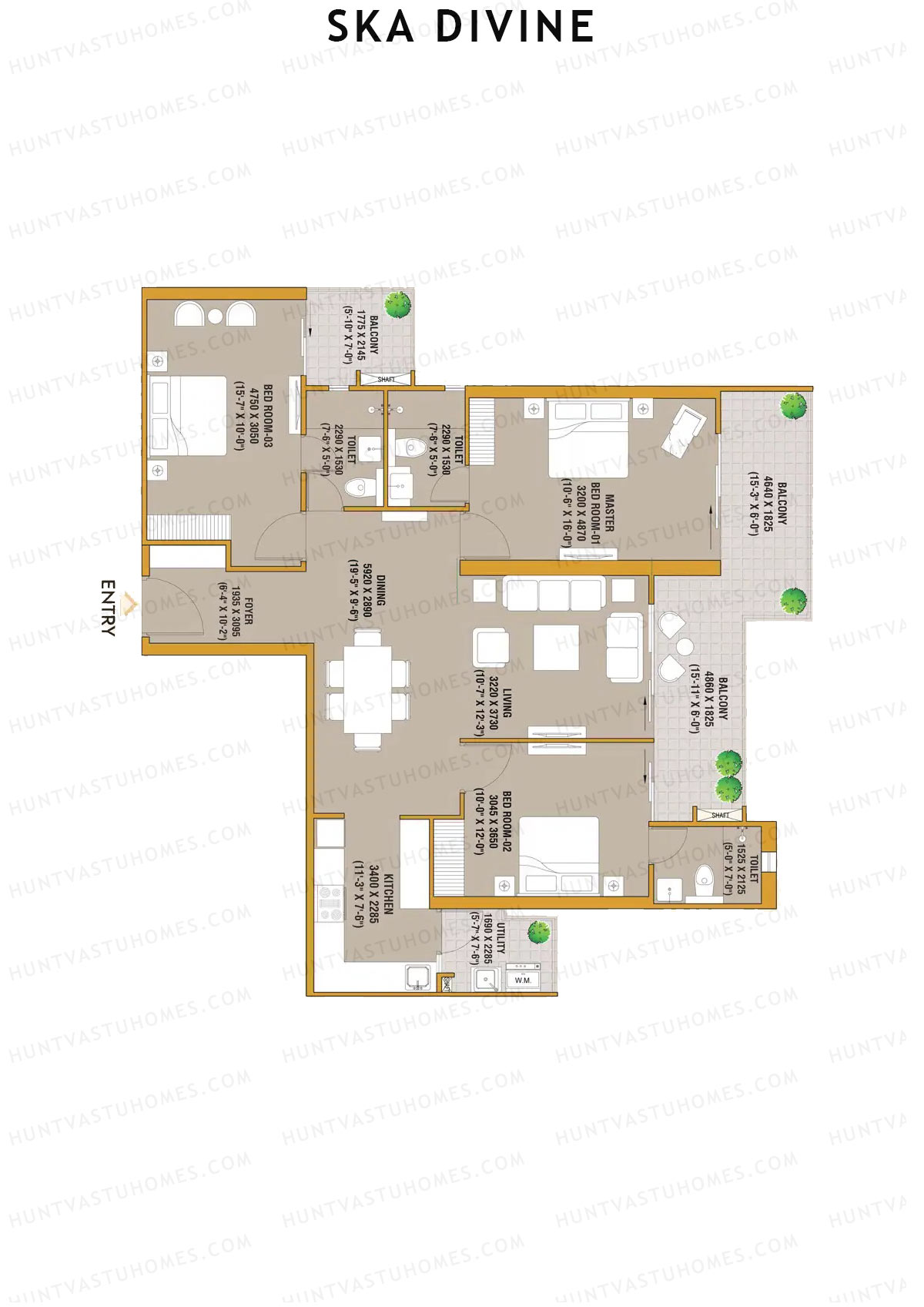 SKA Divine Tower Beta Unit 12 (Type S1) Floor Plan