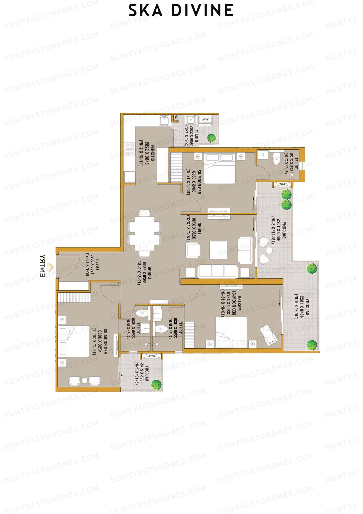SKA Divine Tower Beta Unit 14 (Type S1) Floor Plan