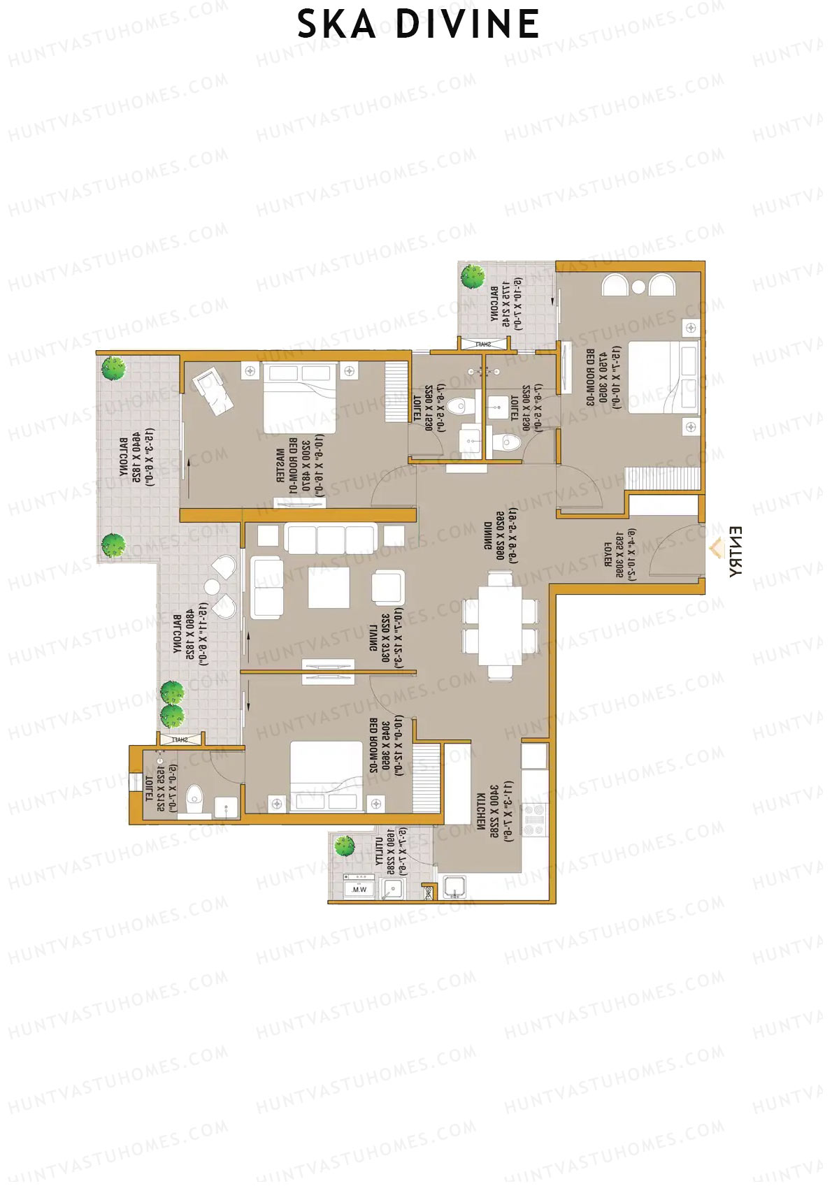 SKA Divine Tower Beta Unit 9 (Type S1) Floor Plan