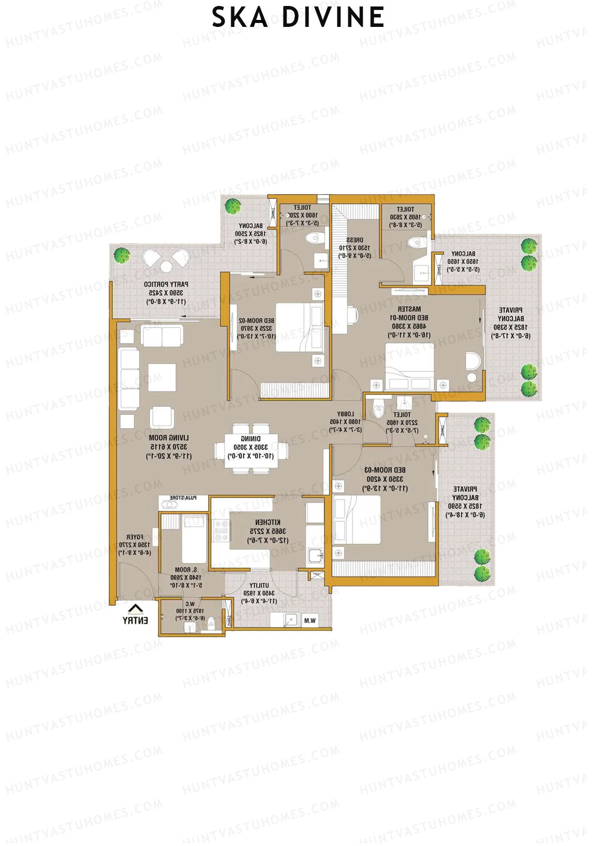 SKA Divine Gamma Unit 6 (Type S2) Floor Plan