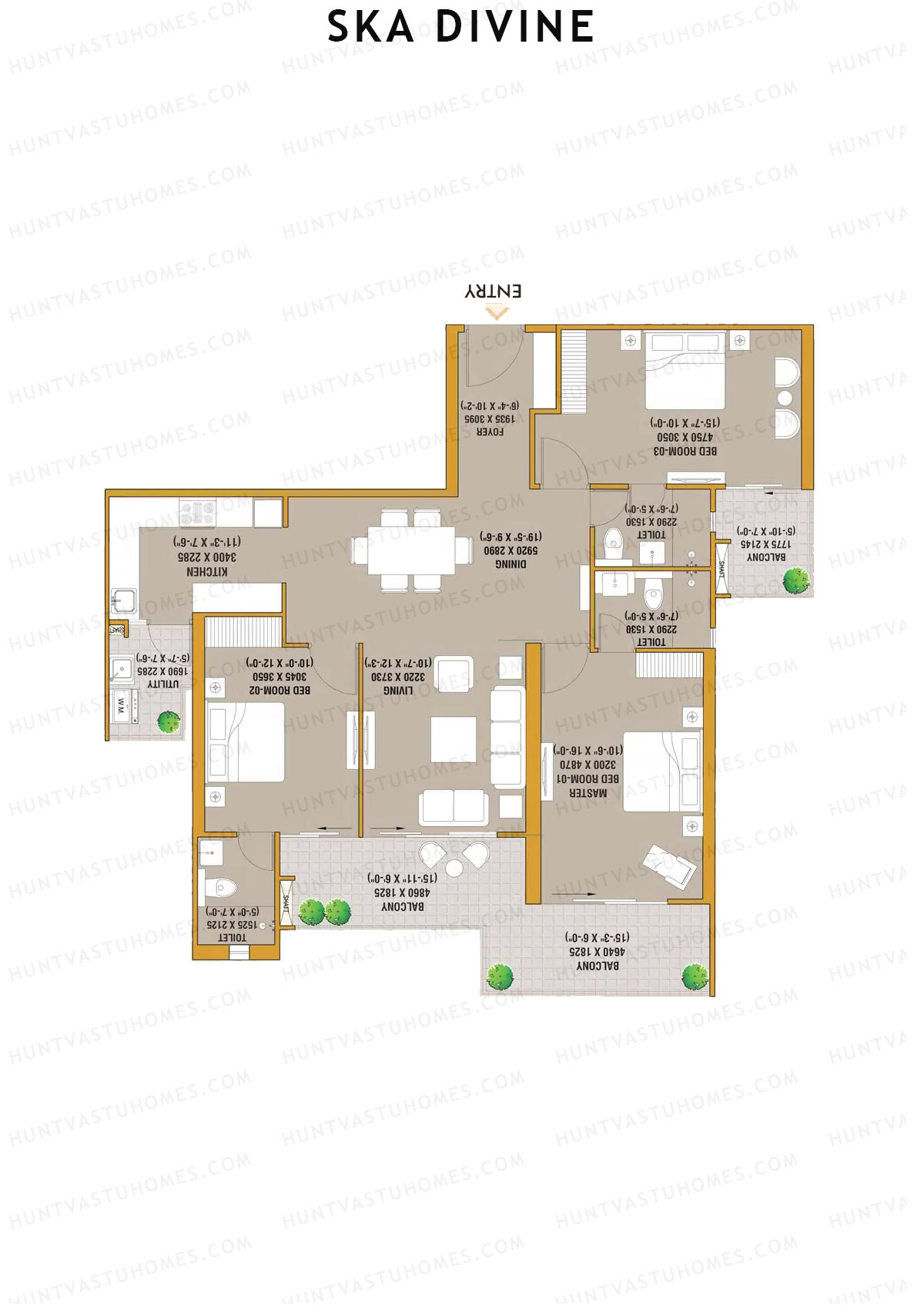 SKA Divine Gamma Unit 8 (Type S1) Floor Plan