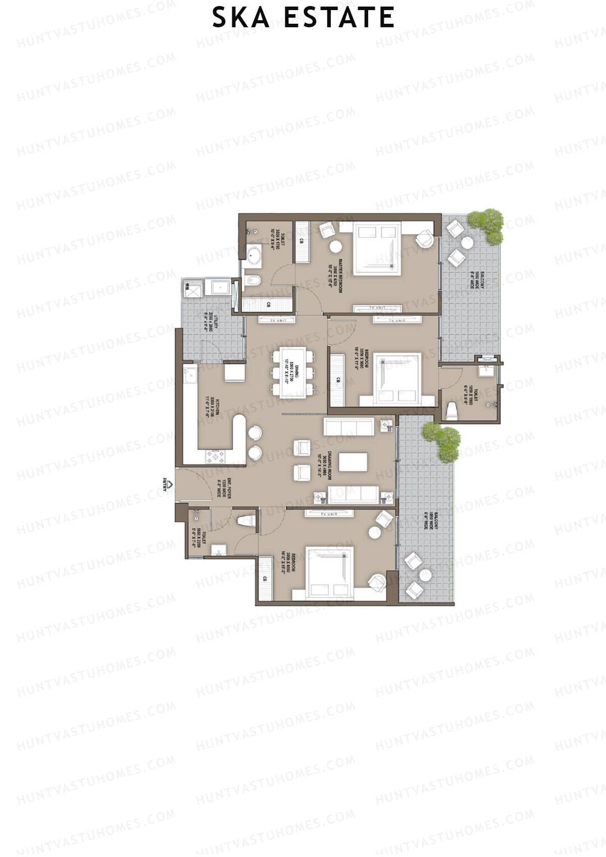 SKA Estate Orchid Unit 12 (Type S2) Floor Plan