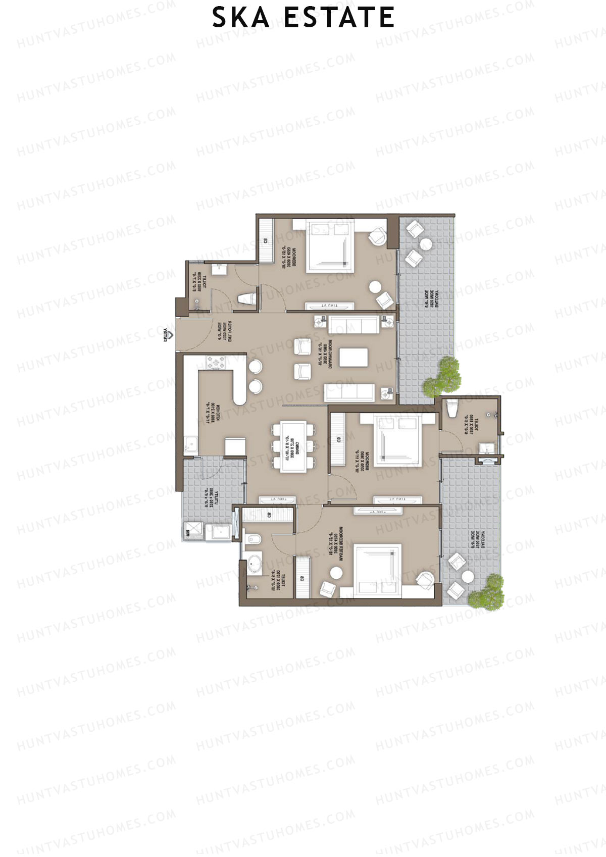 SKA Estate Orchid Unit 14 (Type S2) Floor Plan